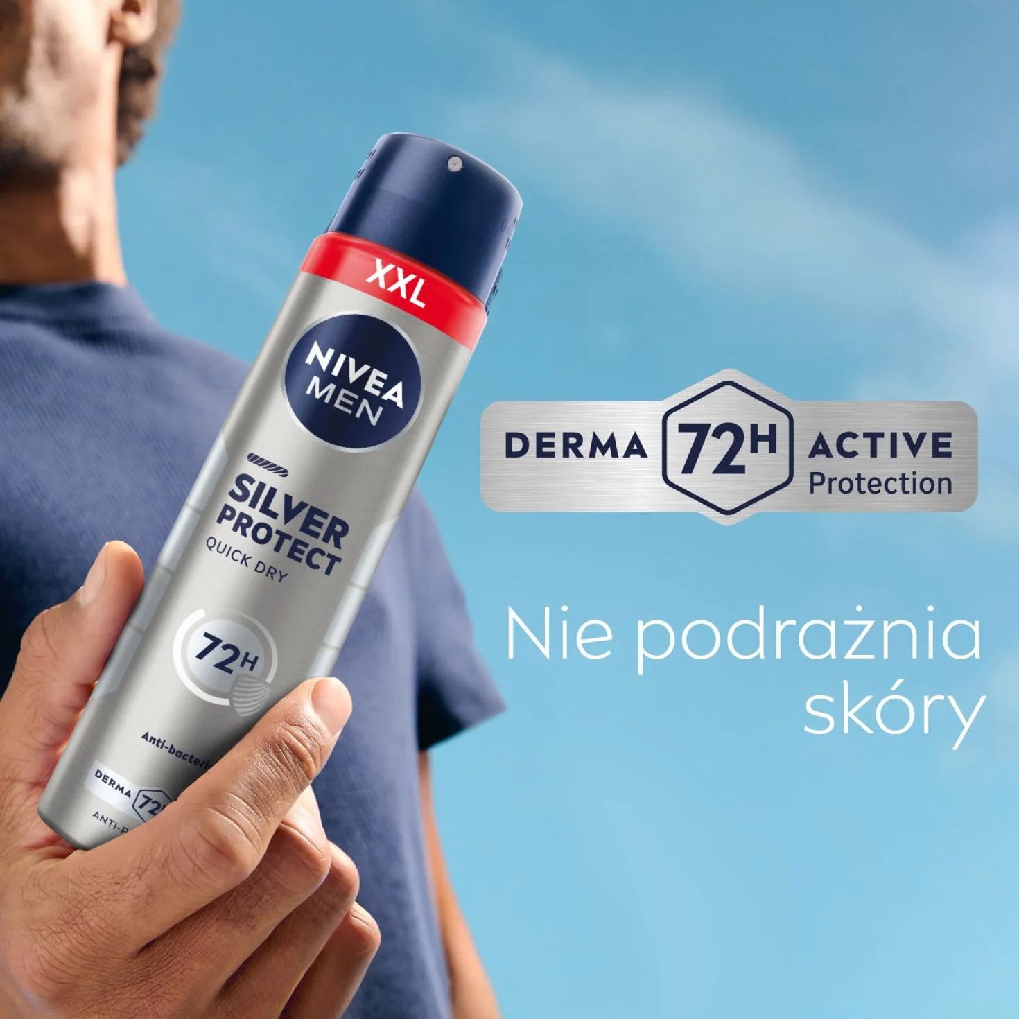 NIVEA MEN Silver Protect 72H Antybakteryjny antyperspirant w sprayu dla mężczyzn 250 ml