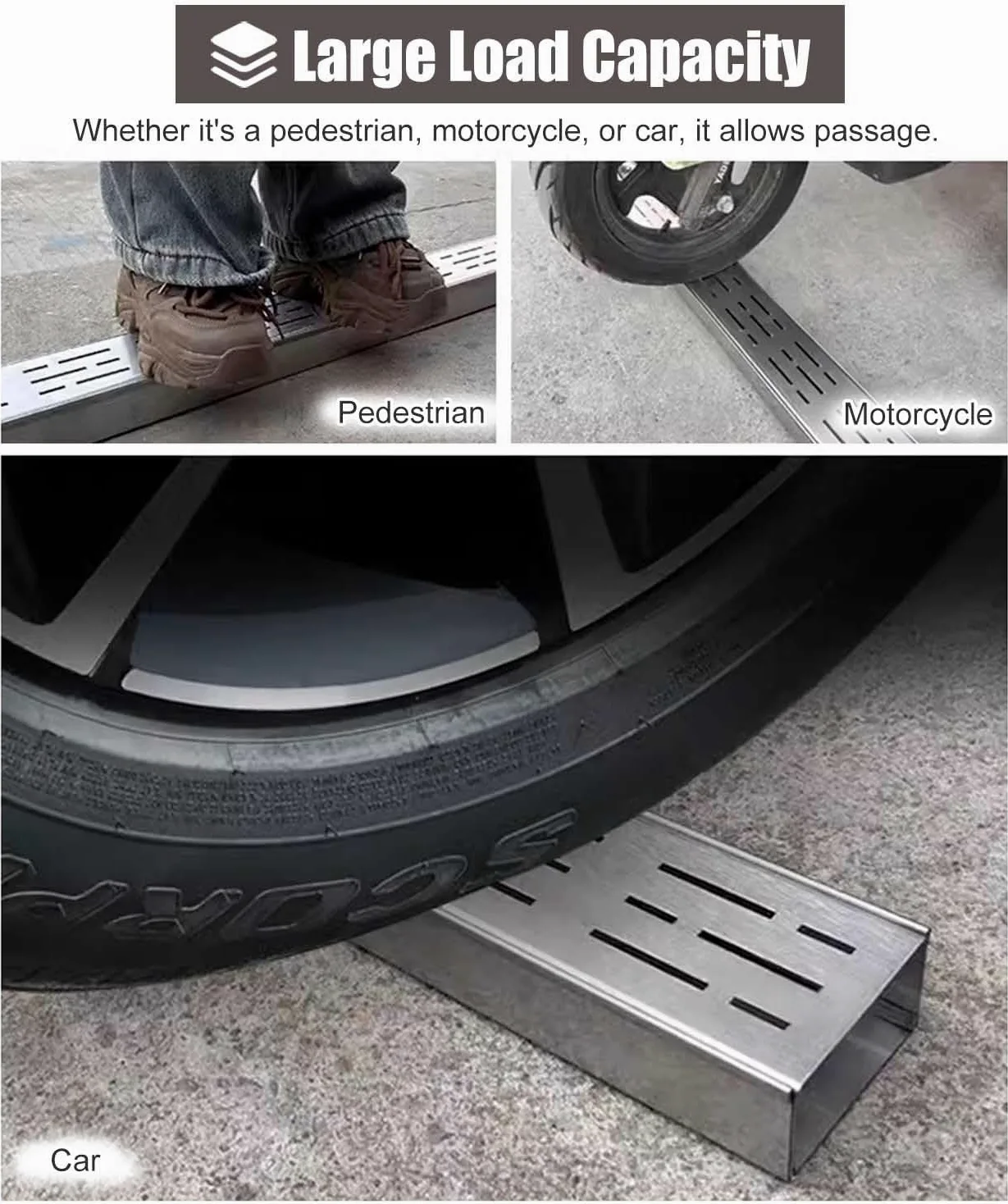 Metalowy zestaw odpływowy z cienkim kanałem, system odpływowy na balkon, patio, łazienkę, garaż i rynnę zlewową, wydajne rozwiązanie do odprowadzania wody