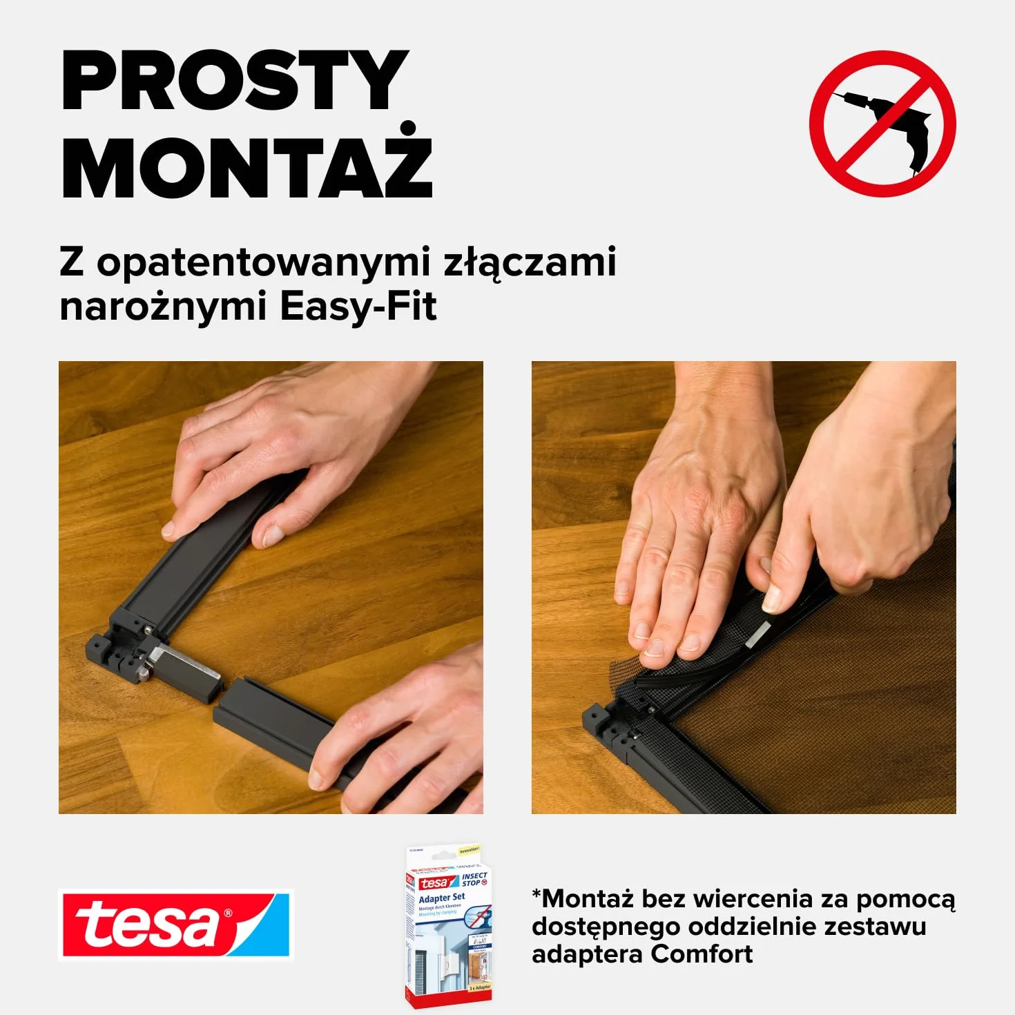 Tesa 55197-00003-00 Moskitera, Antracyt, 1,2m x 2,4m