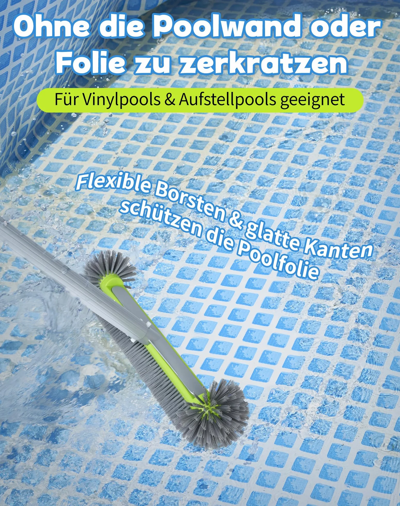 Szczotka do basenu 43 cm ekstra szeroka do czyszczenia podłóg i ścian