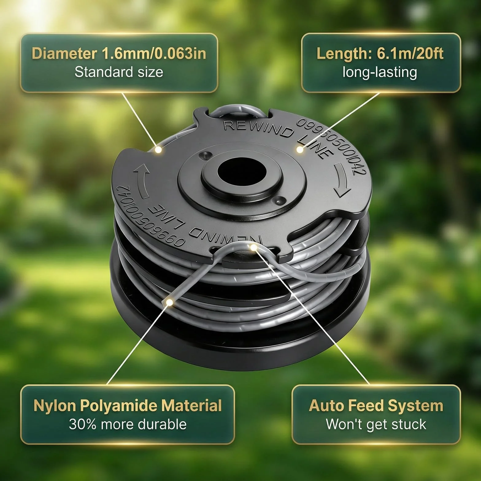 Szpula żyłki do Bosch F016800351, 6 szpulek, Ø 1,6 mm, żyłka nylonowa 6 m
