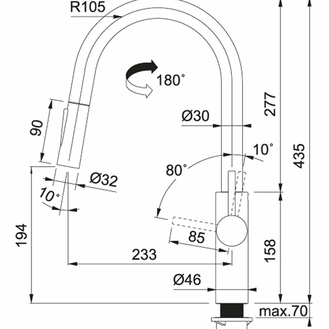 Franke 115.0538.940 Bateria kuchenna, Chrome