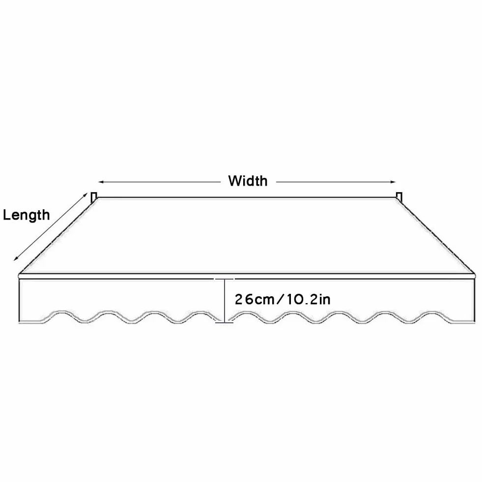 Wymienny Materiał Markizy Wodoodporny 280 g Poliestrowe Płótno Osłona Przeciwsłoneczna 382x240cm