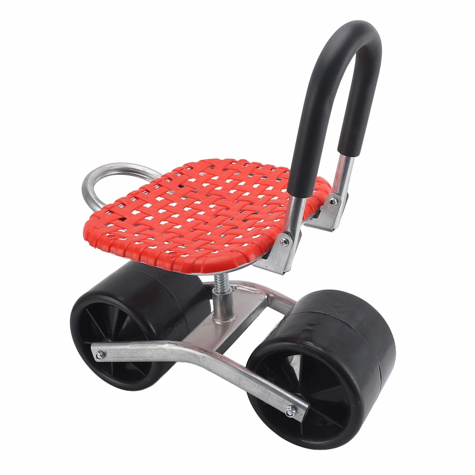 Stołek Ogrodowy z Kółkami, Siedzisko Mobilne, Regulacja Wysokości 22-35 cm