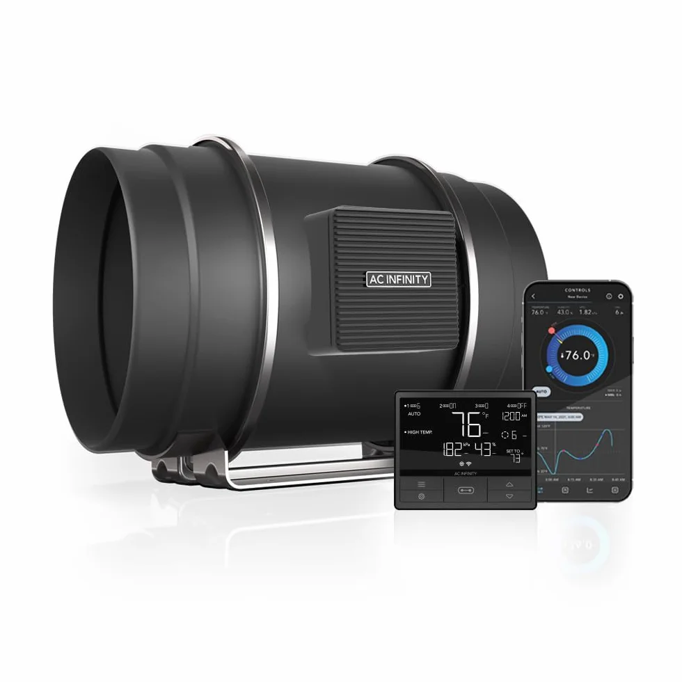 AC Infinity CLOUDLINE PRO T8 cichy wentylator kanałowy 200 mm z kontrolerem VPD