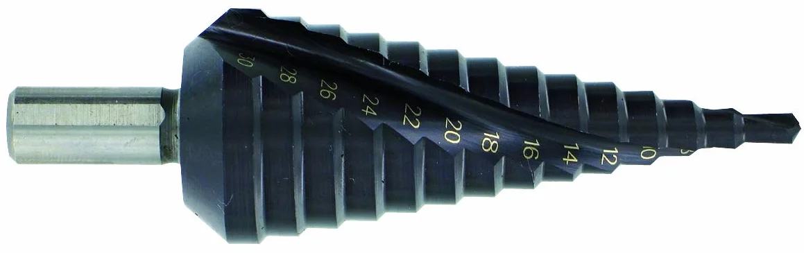TIVOLY 11438720430 HSS TiAlN wiertło stożkowe, zszywane stopniowo, czarne