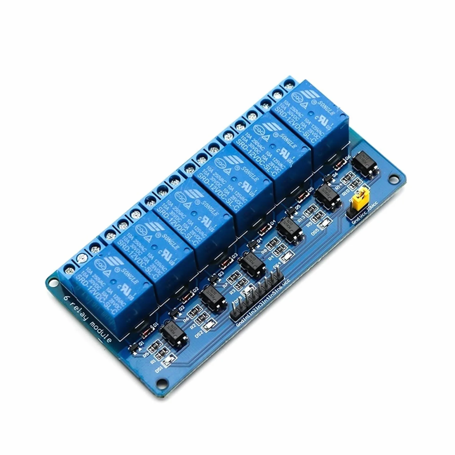 Moduł przekaźnikowy 5 V 12 V 24 V z wyjściem transoptora 1 2 4 6 8 16 Way 1 szt. (24 V, 6-drożny)