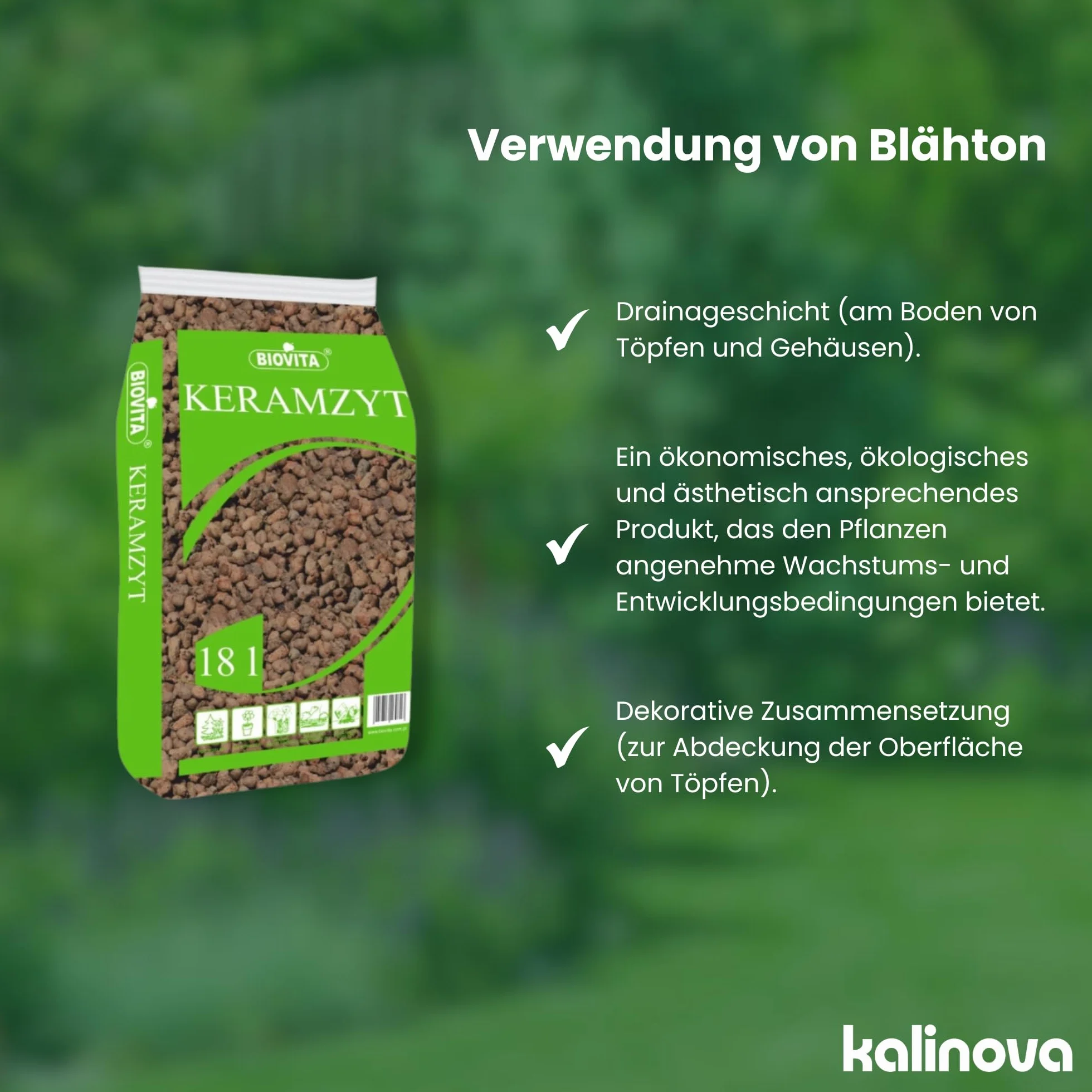 BIOVITA Glina ekspandowana keramzyt granulat 8-16 mm 18 l