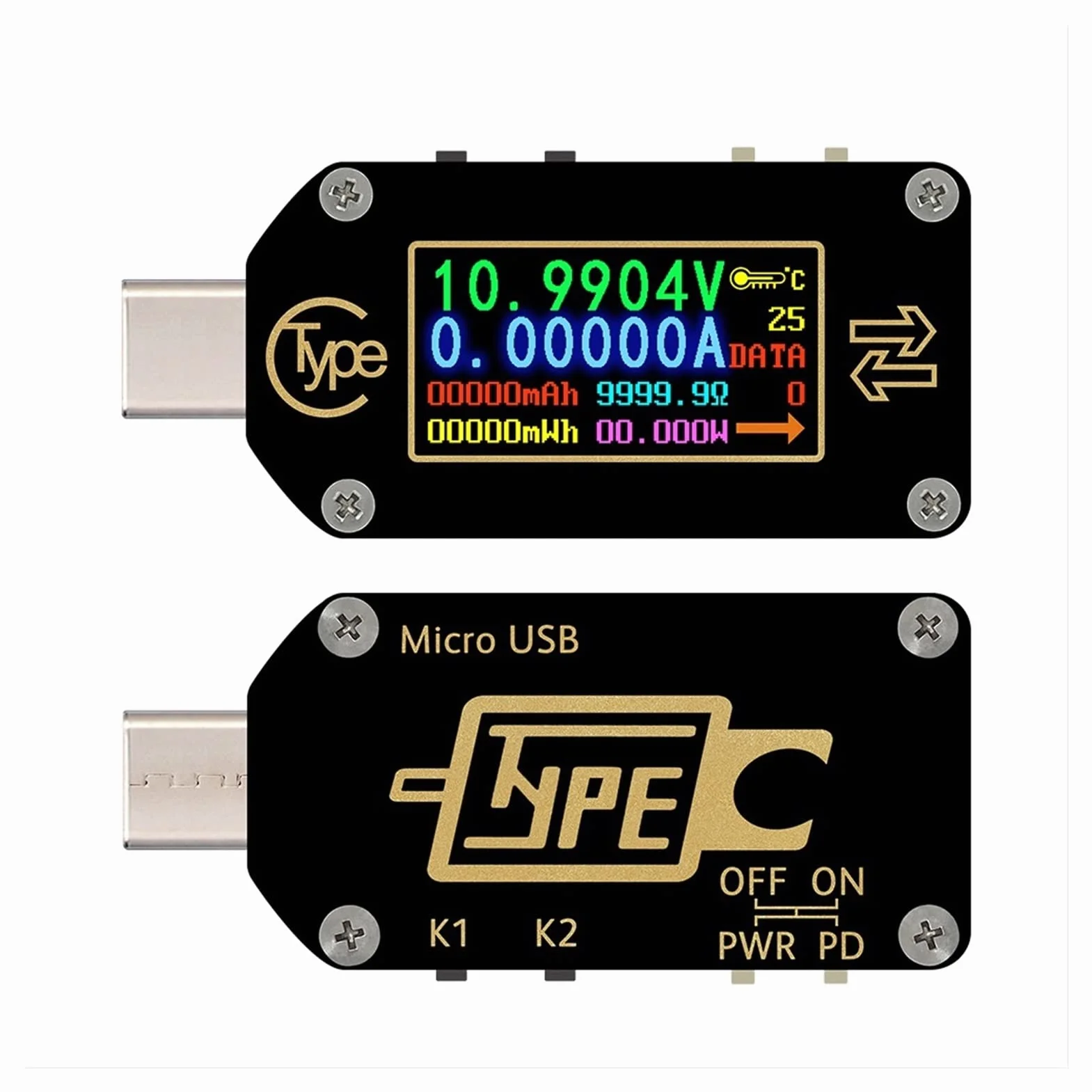Urządzenie pomiarowe tester USB TC66 / TC66C Rodzaj -C PD spust USB-C Woltomierz napięcia amperomierz 2 sposób ładowarka miernik prądu multimetr PD bateria Usb. Próbnik.(TC66)