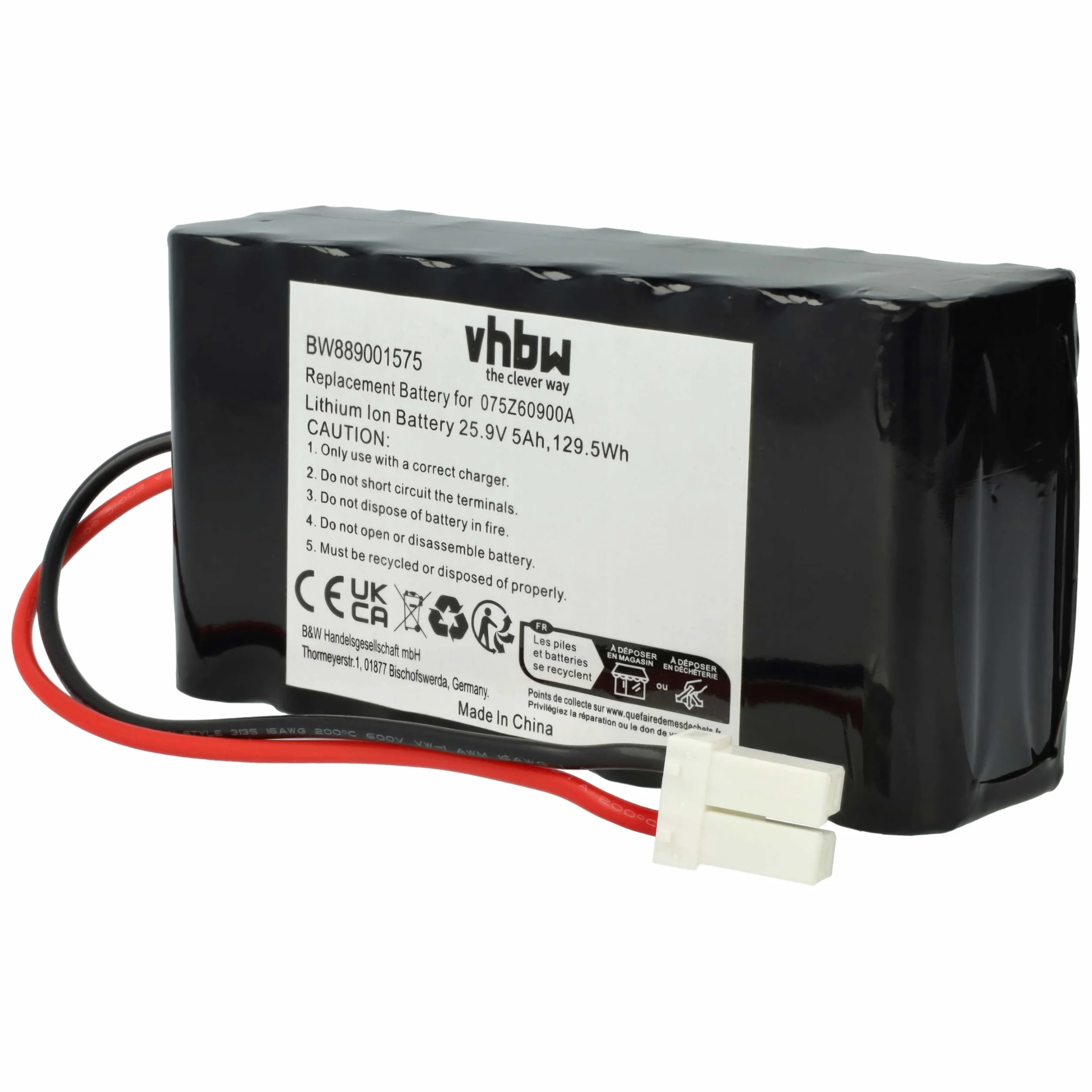 vhbw Zamiennik akumulatora do Ambrogio 050Z36600A, 050Z38600A, 075Z60900A do kosiarek (5000 mAh, 25,9 V, litowo-jonowy)