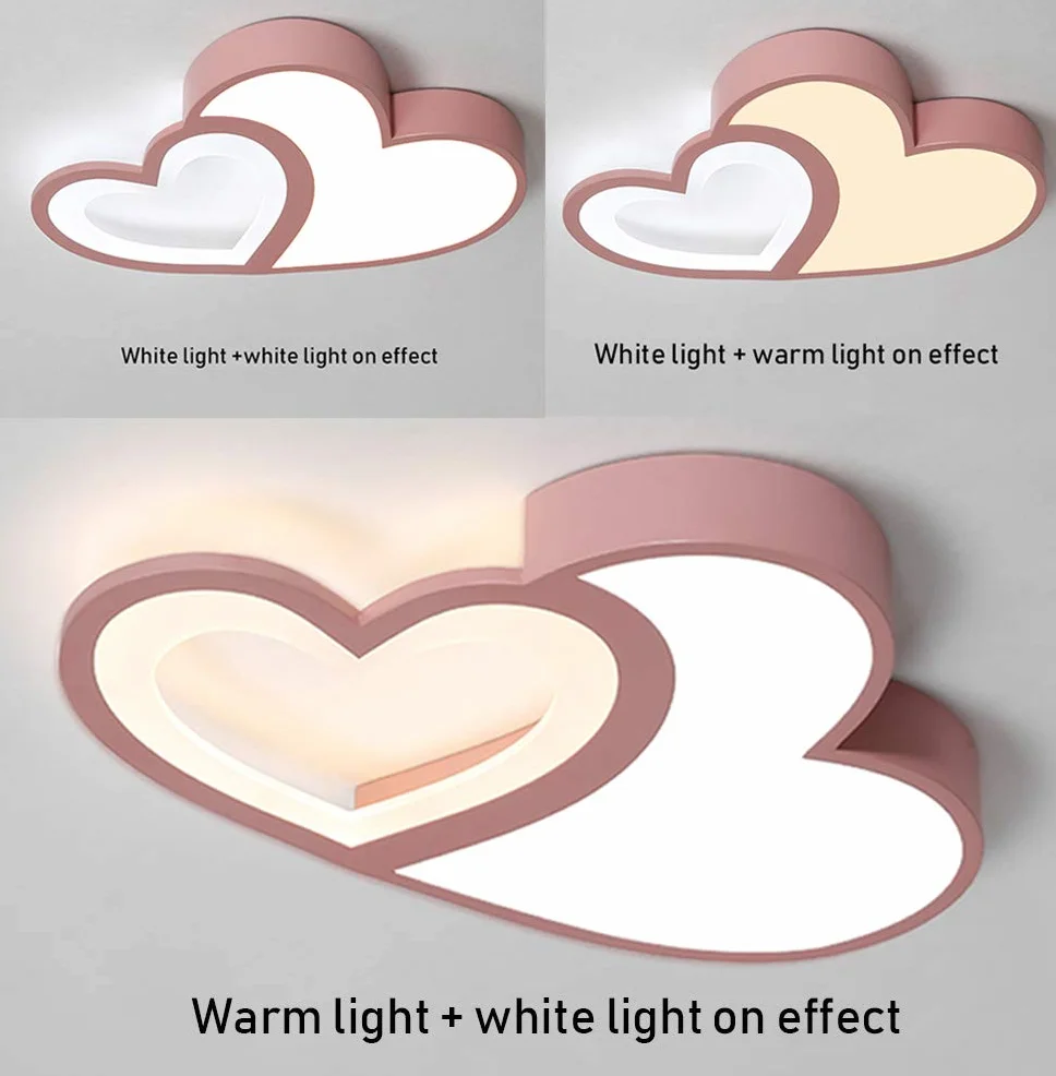 Lampa sufitowa LED, ściemniana, nowoczesna lampa z pilotem zdalnego sterowania, akrylowa, lampa sufitowa dla dzieci, dla chłopców i dziewczynek, do sypialni, różowa, 50 W