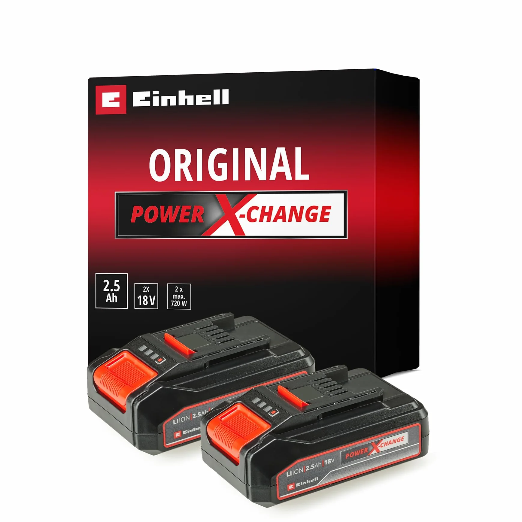 Einhell Power X-Change Akumulator, Czarny/Czerwony, ‎12.5 x 7.5 x 5.2 cm; 460 g