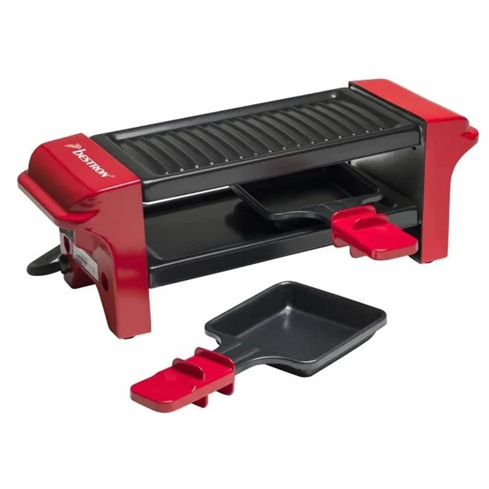 Bestron Raclette mini grill stołowy 350 W czerwony czarny
