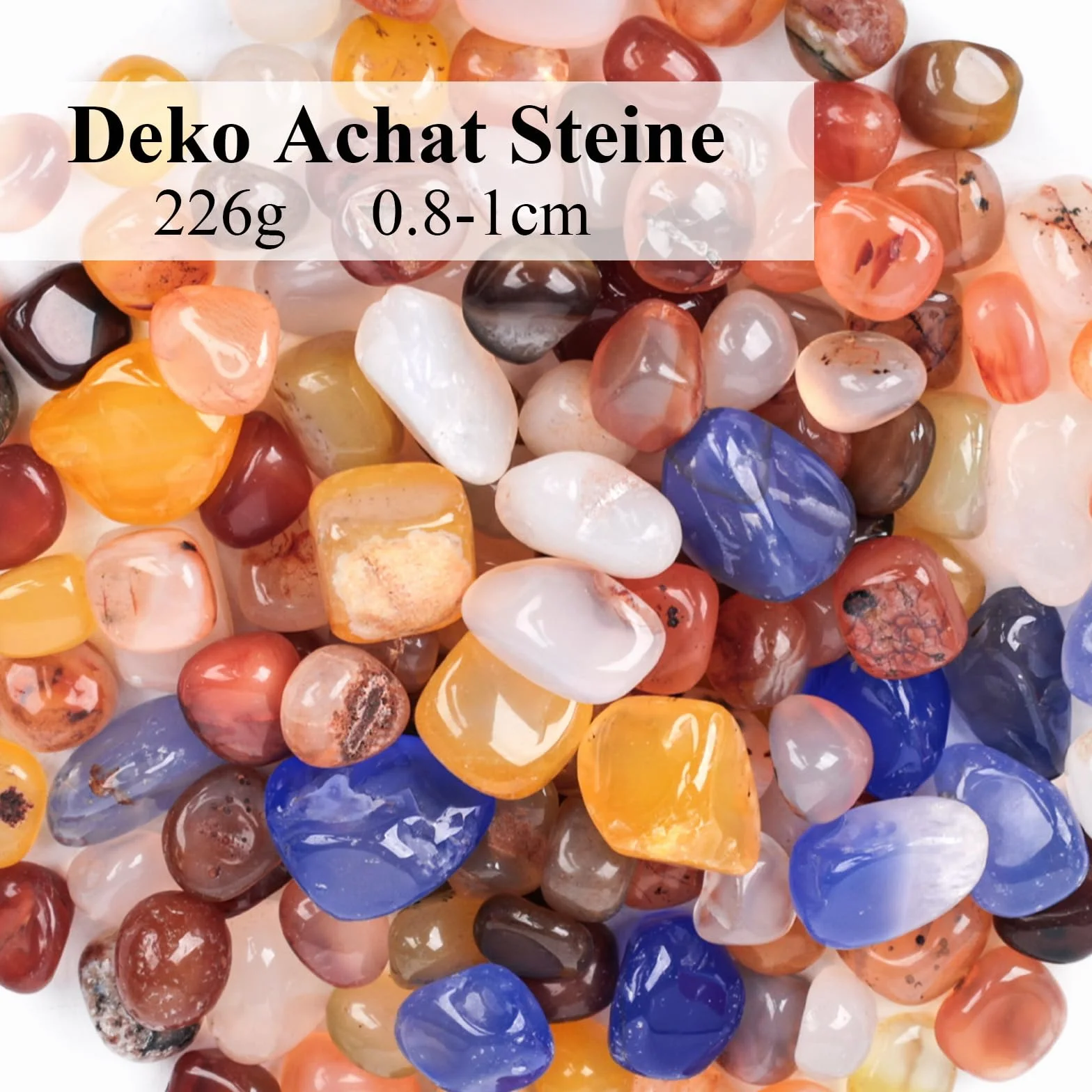 HAKACC Zestaw kamieni szlachetnych, 225 g, naturalne kamienie bębnowe, kamienie półszlachetne, kamienie dekoracyjne, kamienie szlachetne dla dzieci, kamienie lecznicze, poszukiwanie skarbów i
