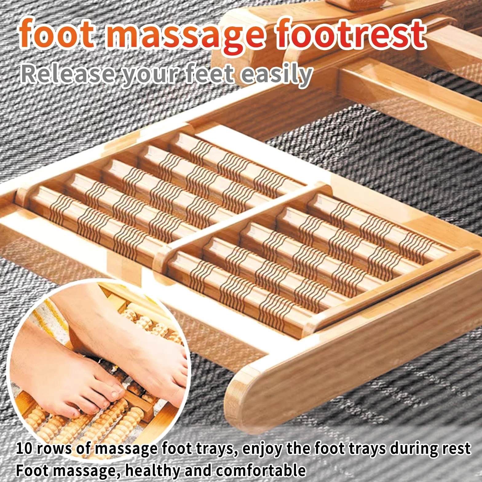 Fotel bujany dla osób starszych 220 kg bambusowy ergonomiczny składany