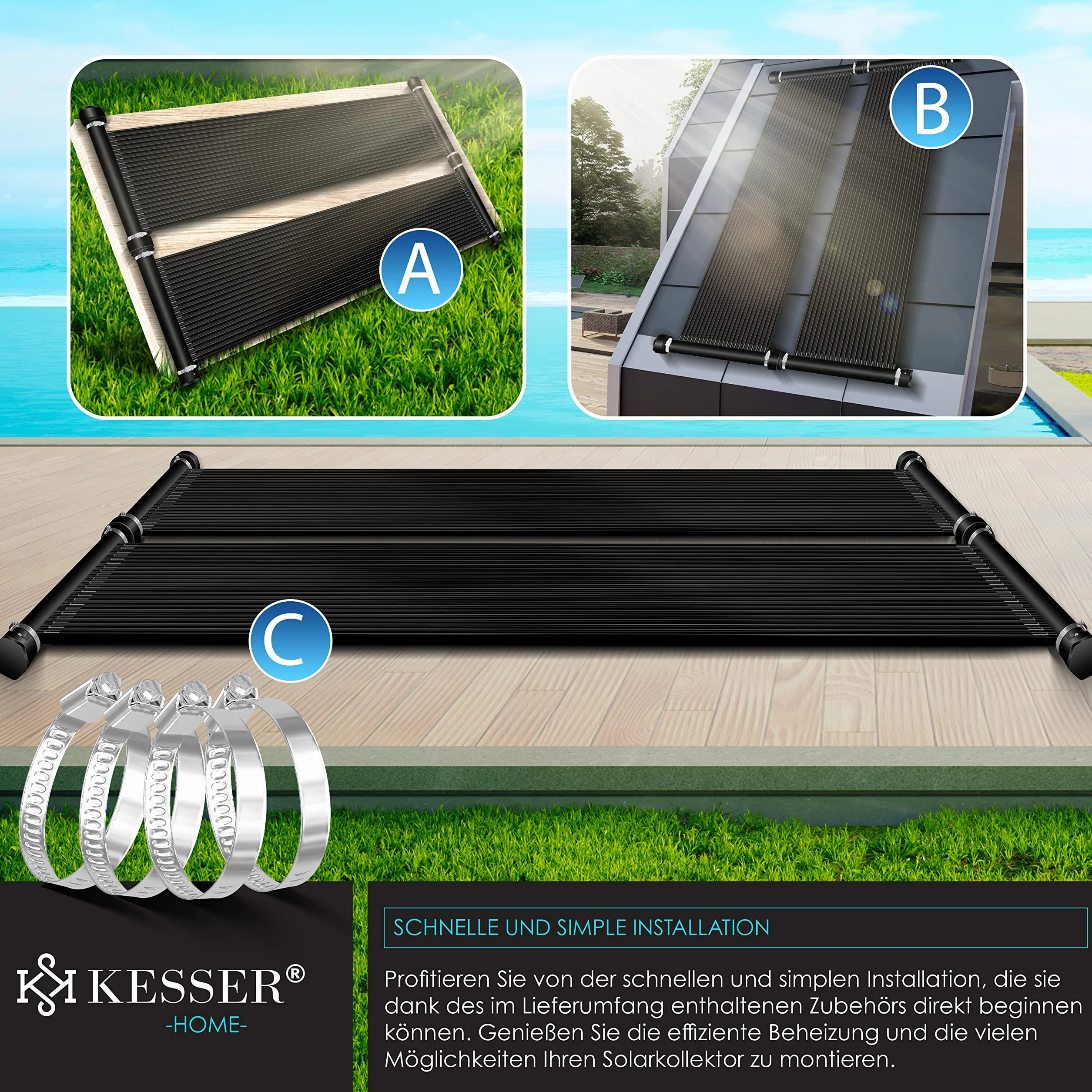 KESSER Kolektor solarny do basenu 600 x 70 cm UV