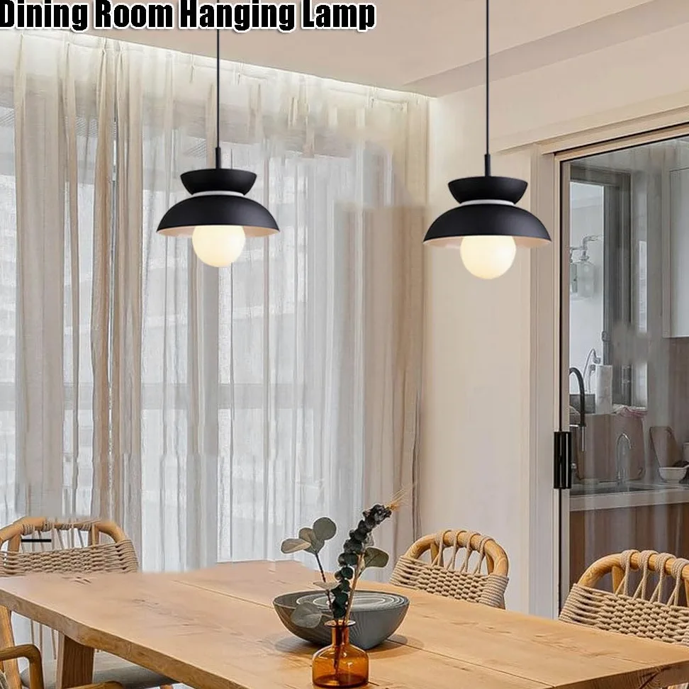 E27 Base Ceiling Pendant Light, American-Style Metal Chandelier, Personalized Single-Head Hanging Lamp Shade, Decorative Lighting Fixture for Hallways and Entryways