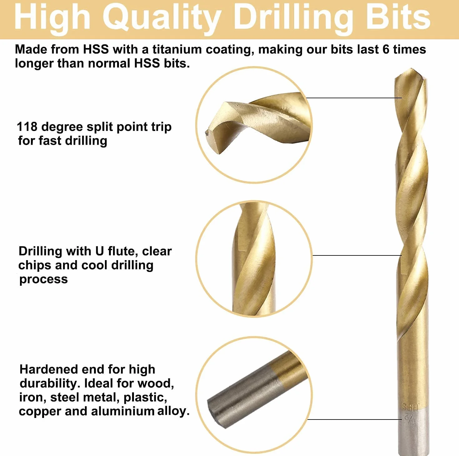 Herrselsam 230-częściowy zestaw wierteł do metalu Fast Drill HSS szlifowane, Ø 1-13 mm, zestaw wierteł spiralnych do metalu, drewna, tworzywa sztucznego, cegły i betonu