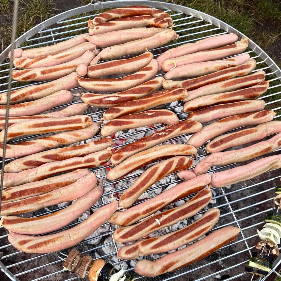 BBQ-Toro Okrągły ruszt ze stali nierdzewnej Ø 70 cm Wiszący z zawieszeniem na linie do grilla trójnogiego