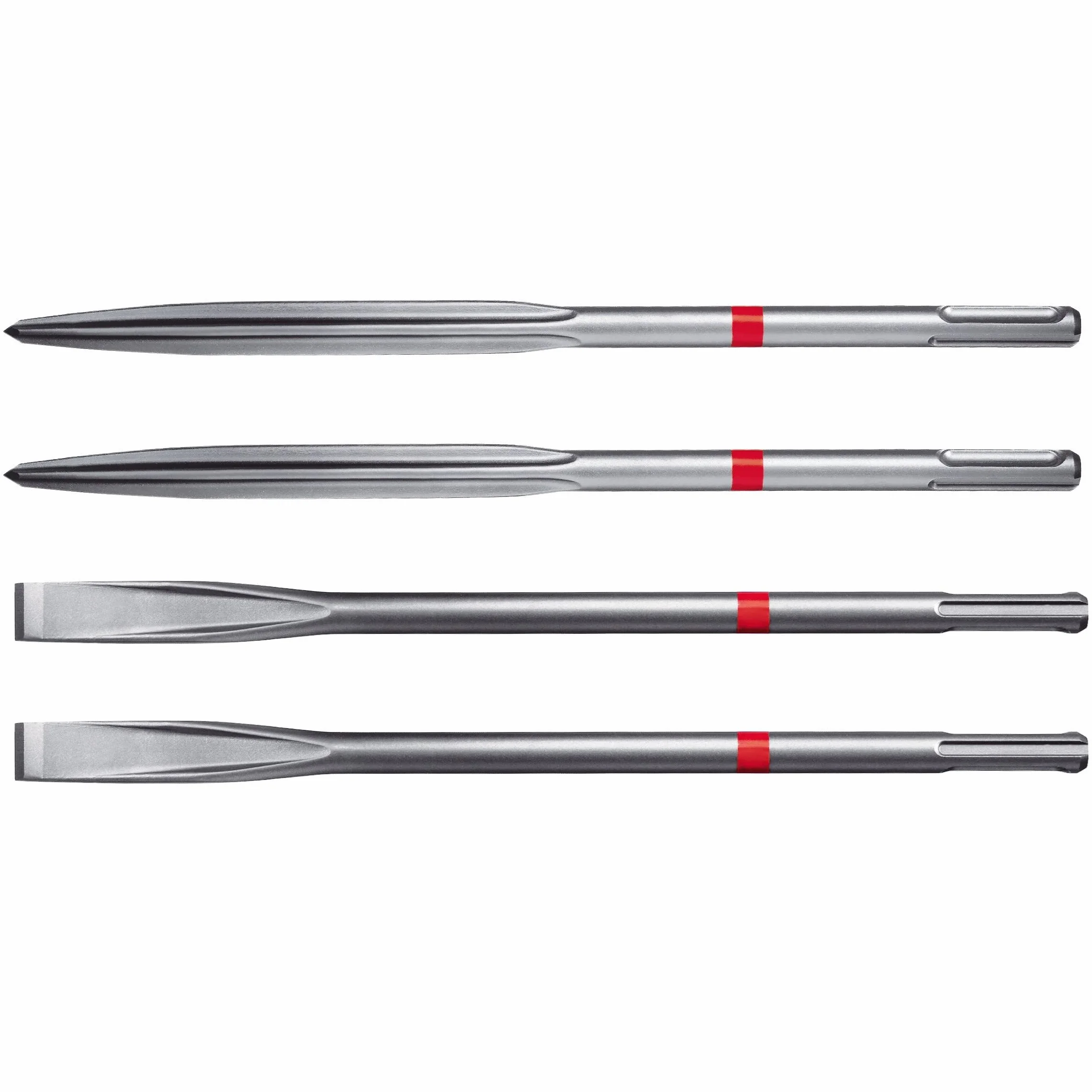 Hilti TE-CX SM/FM 25 zestaw dłut, 4 sztuki (2 spiczaste, 2 płaskie) SDS Plus samoostrzące się bity do rozbiórki betonu i muru, wymiary: 250 mm długości (282311)