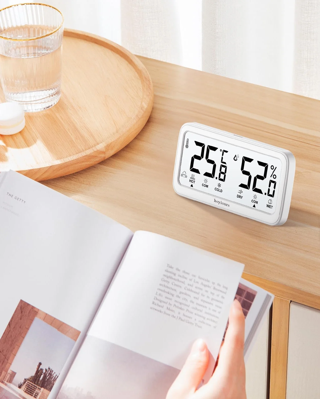 termometr do wnętrz, higrometr, monitorowanie temperatury i wilgotności powietrza, z dwoma czujnikami, do pokoju dziecięcego, sypialni, zwierząt domowych, szklarni