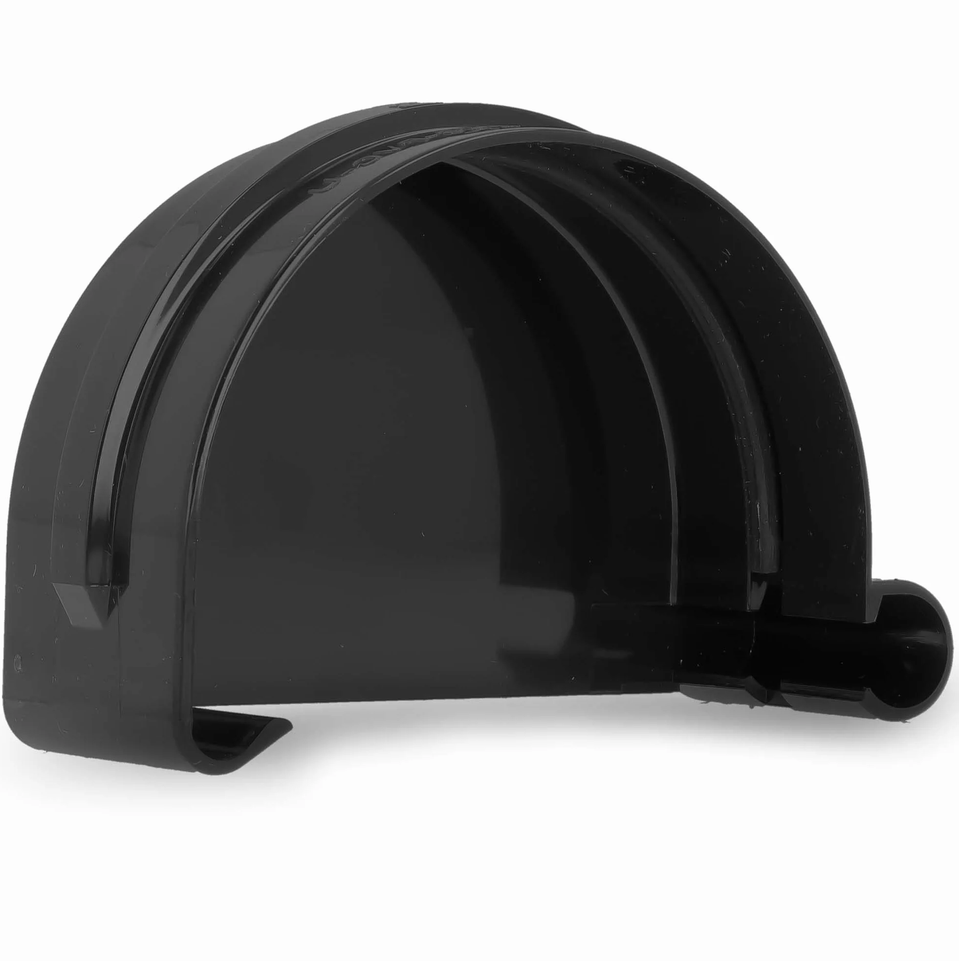 Denko Lewe Zamykające Rynny Zaślepka Zamykająca PCV 125 mm Półokrągła Czarna Końcówka Rynny Dachowej Korek Do Rynny Solidna Zaślepka Rynnowa Z Materiału Sztucznego