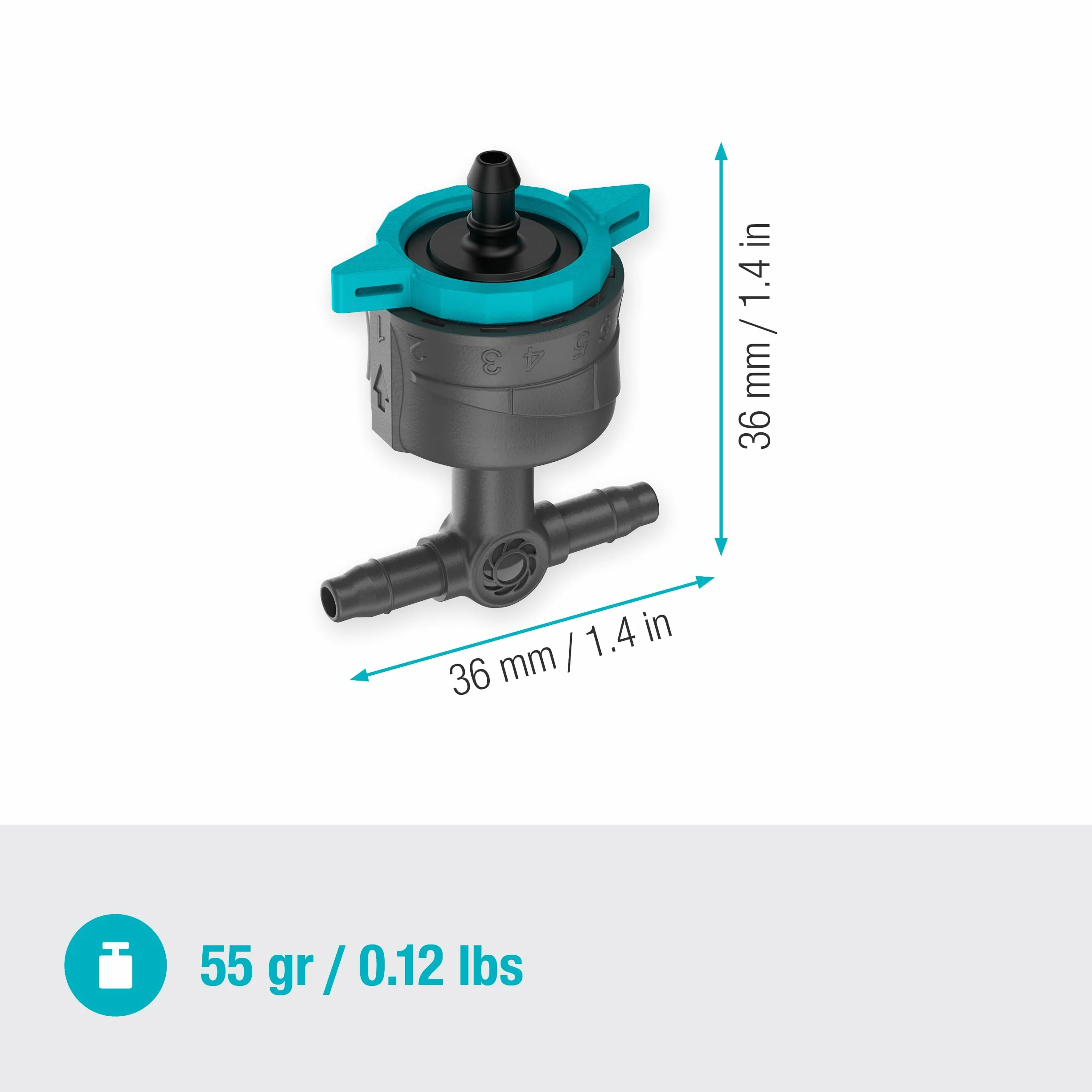 Gardena Micro-Drip regulowany kroplownik rzędowy 1-8 l/h, regulacja ciśnienia 13314-20