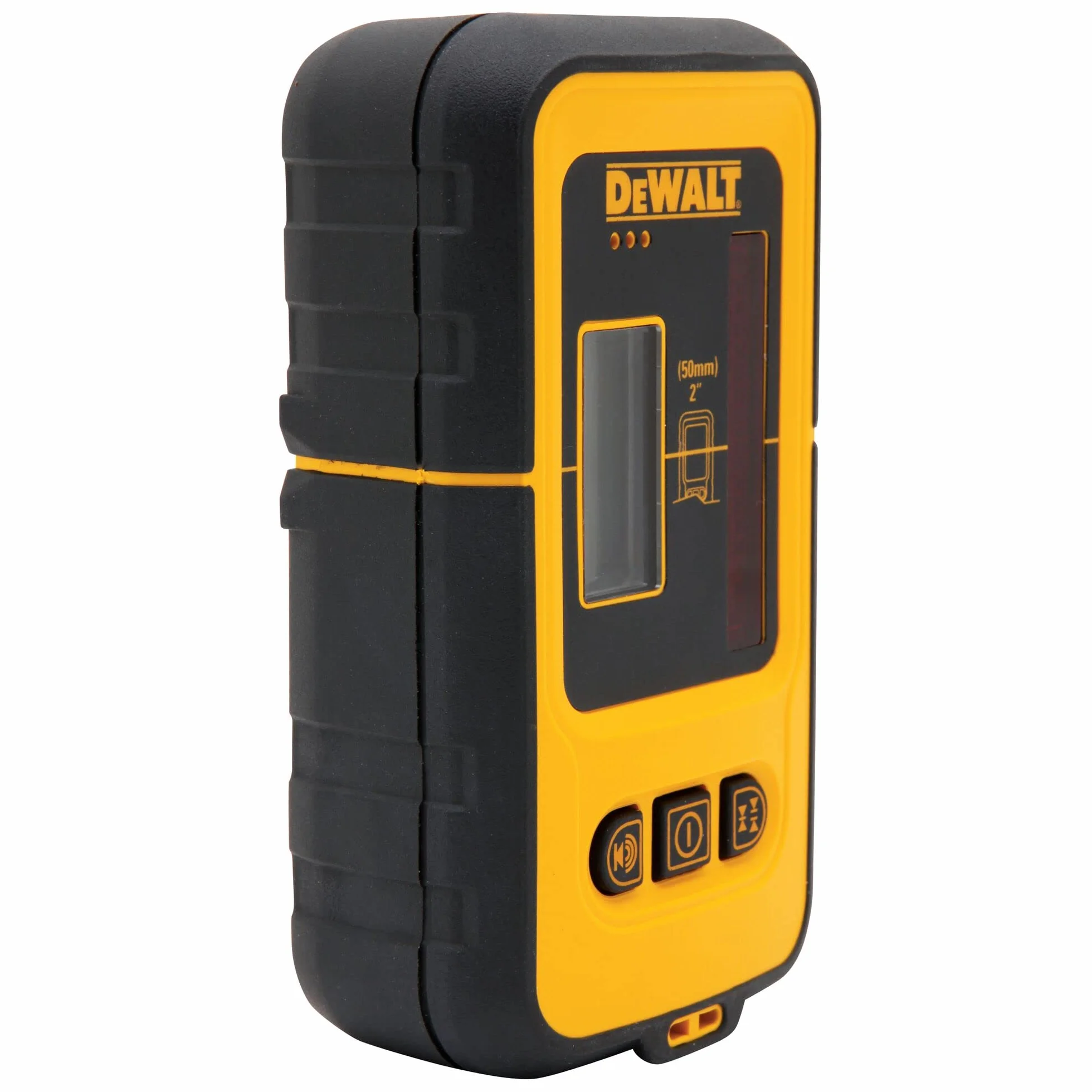 DEWALT Odbiornik do lasera liniowego z czerwoną linią DE0892 (do lokalizacji wychodzących promieni laserowych do 50 m, z sygnałem optycznym i akustycznym, zasilanie na baterię 9 V)