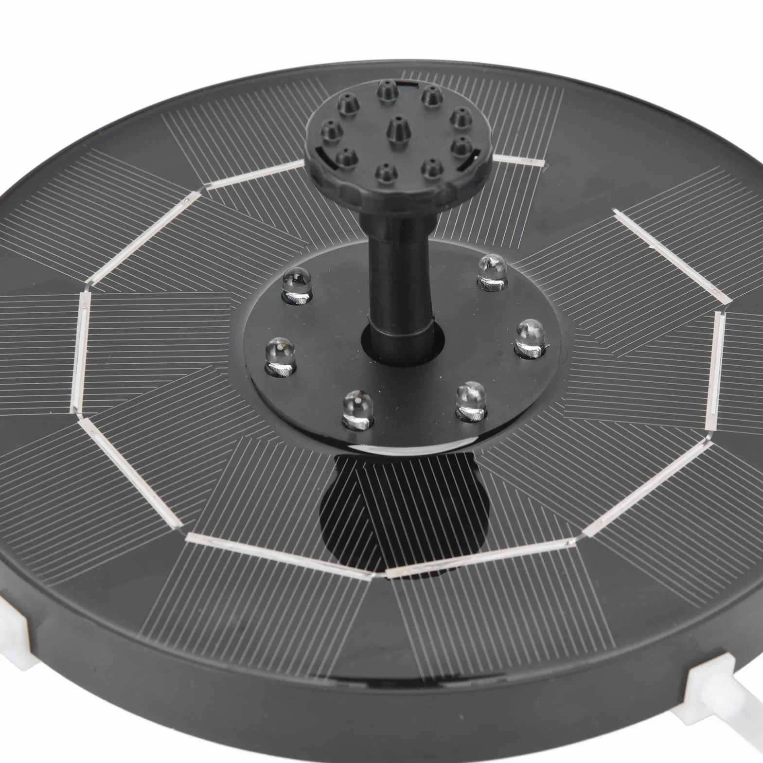 LED Solarna pompa fontannowa 3.5W, fontanna do kąpieli z 7 kolorowymi diodami LED, bateria 1800mAh, 6 dysz, czarna dysza
