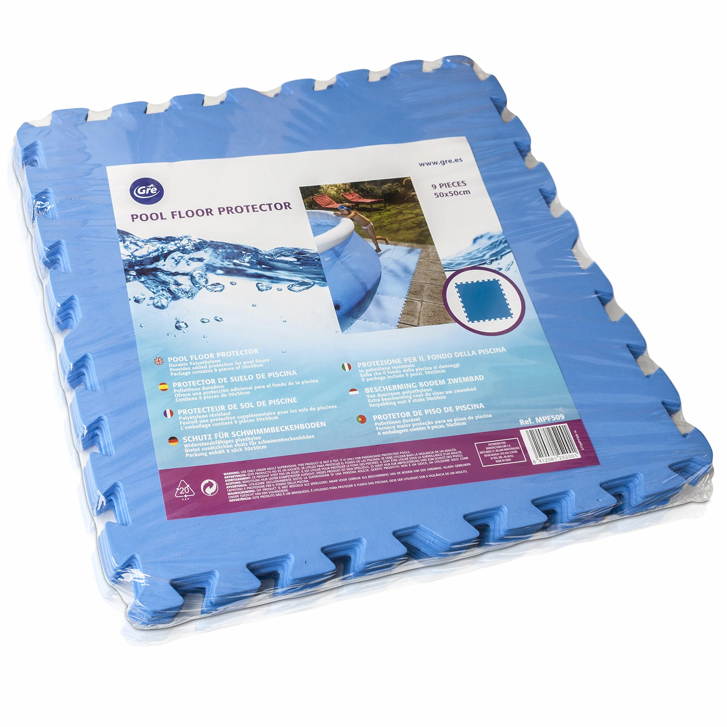 Basen Gleby Protector 9 sztuk niebieski 50x50x0,45 cm grubości 4,5 mm