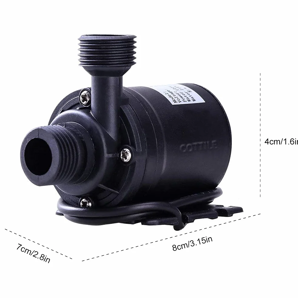 DC 12 V 800L / H 5M bezszczotkowa pompa zatapialna do systemu obiegu wody układu cyrkulacji słonecznej
