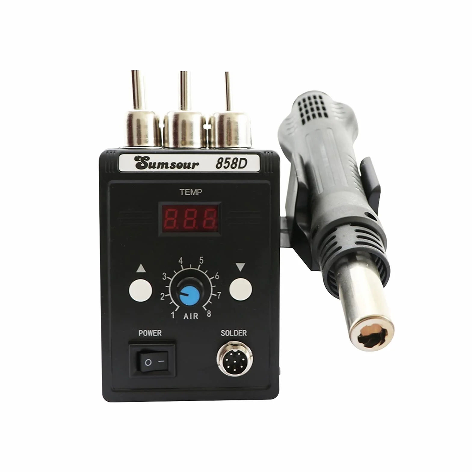 Stacja lutownicza, 858d stacja lutownicza 70 0W 110V / 220V Cyfrowy BGA SMD. Gorące powietrze Lutownia Lutownica Revorning Opetion Repailing Narzędzia