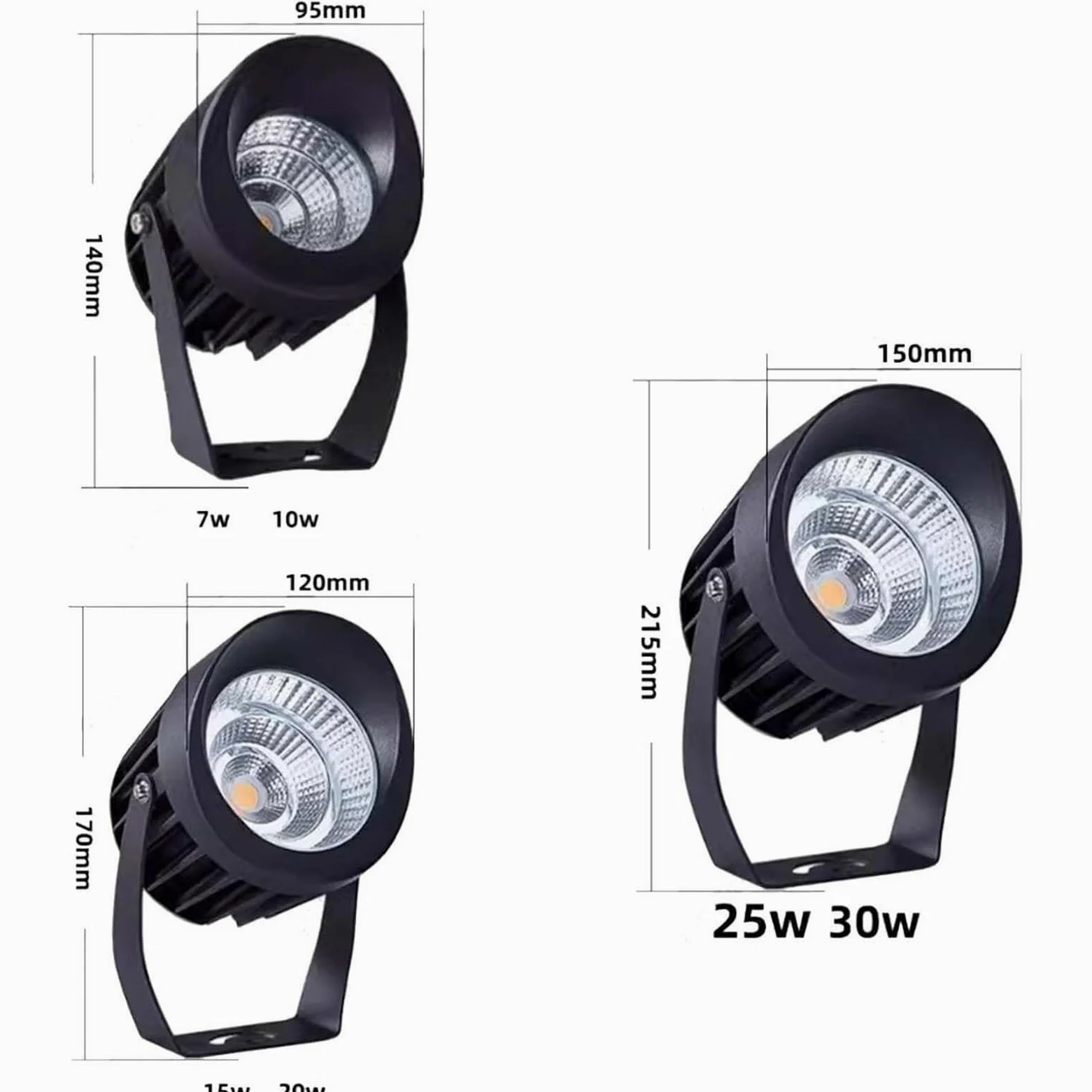 Zewnętrzny reflektor obrotowy - projektor LED, skoncentrowana wiązka światła LED AC85-265V, oświetlenie drzew o klasie IP65 Wodoodporne, oświetlenie LED do ogrodu i kształtowania krajobrazu