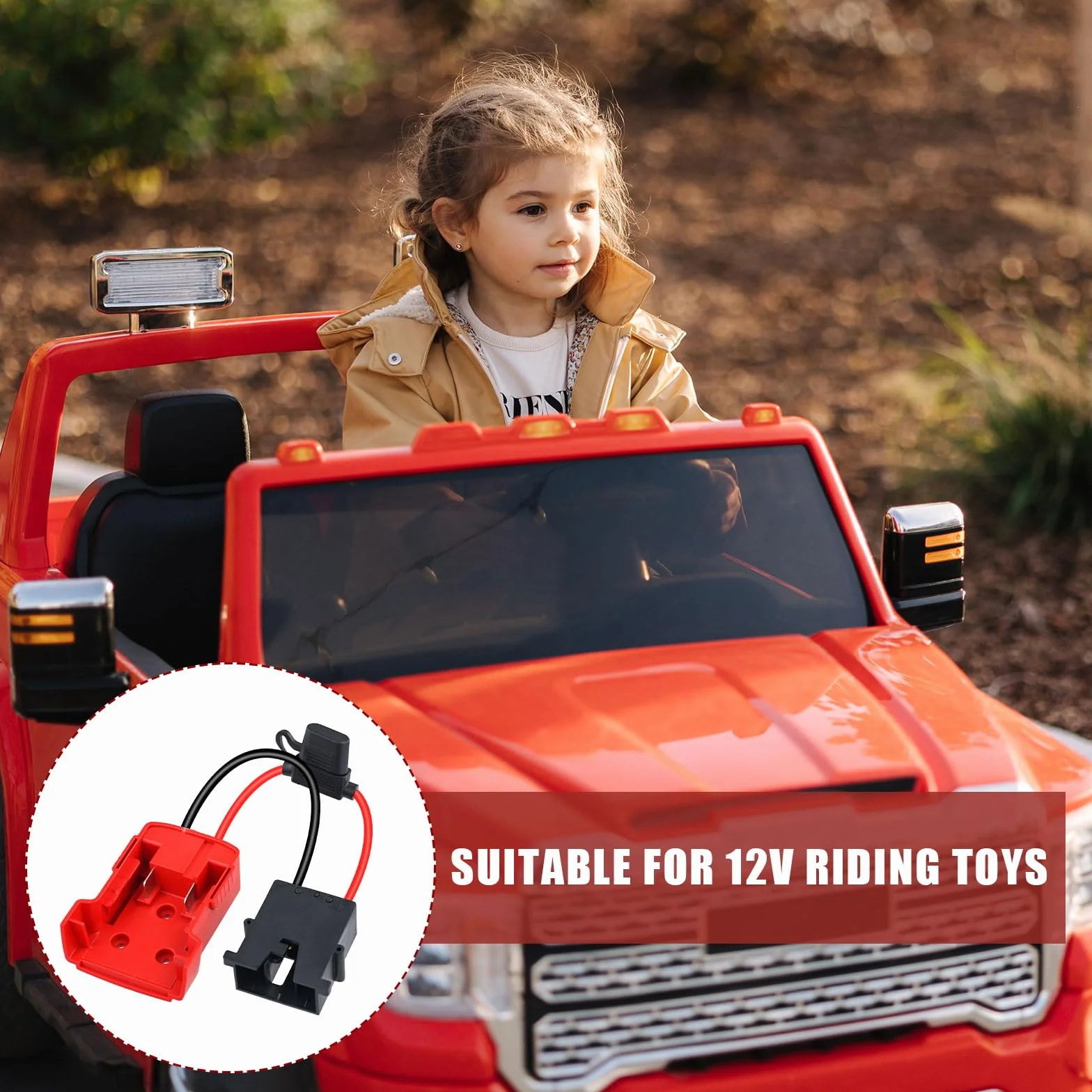 2szt do Power Wheels Adapter do Akumulatora Milwaukee M18, z Bezpiecznikiem 40 A i Zlaczem Wiazki Przewodów Kompatybilny z Kolami Zasilajacymi Fisher-Price 12 V, Przewód 12 AWG