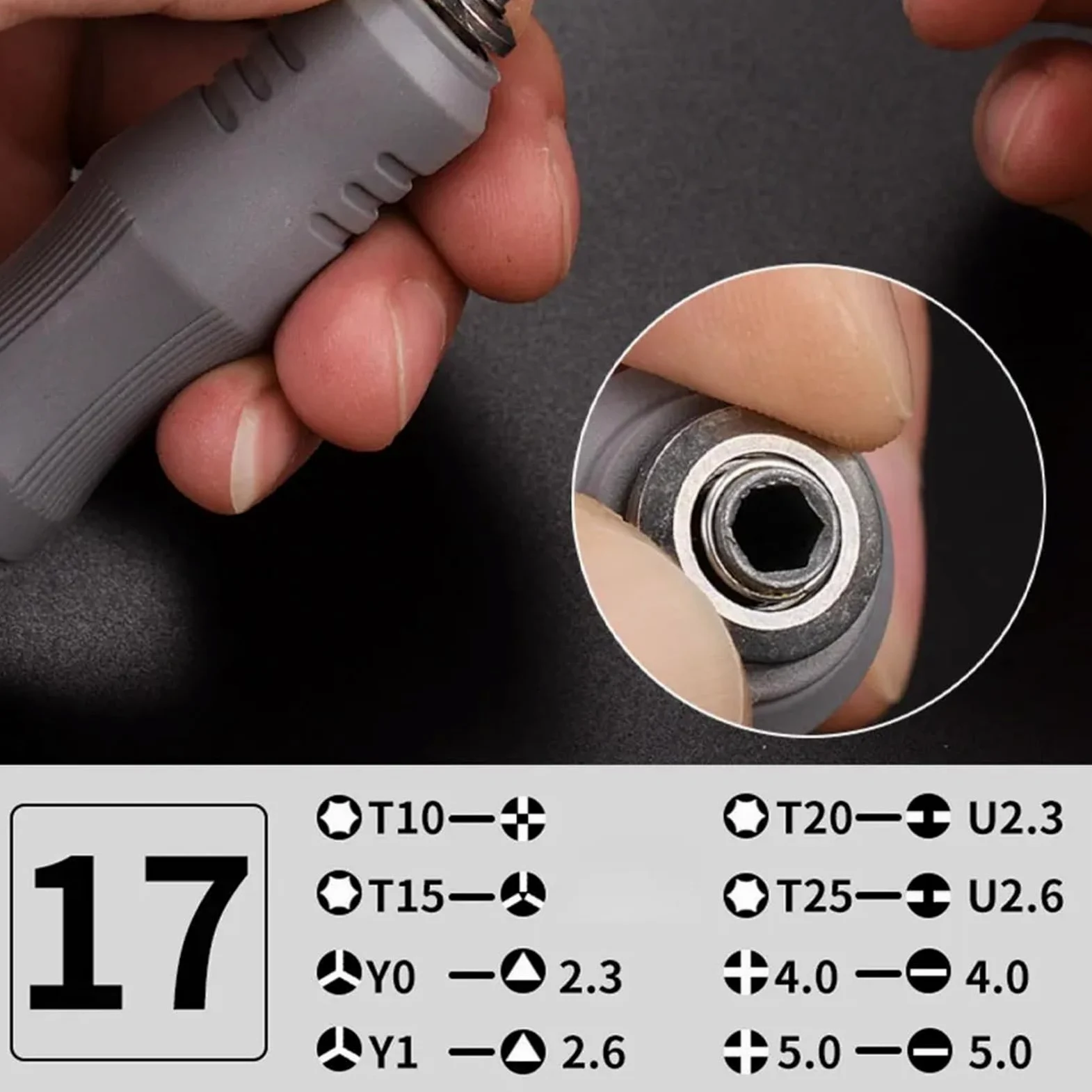 Zestaw wkrętaków magnetycznych 18 w 1, specjalny kształt klucza Torx CRV, teleskopowy stop stali, 1 sztuka