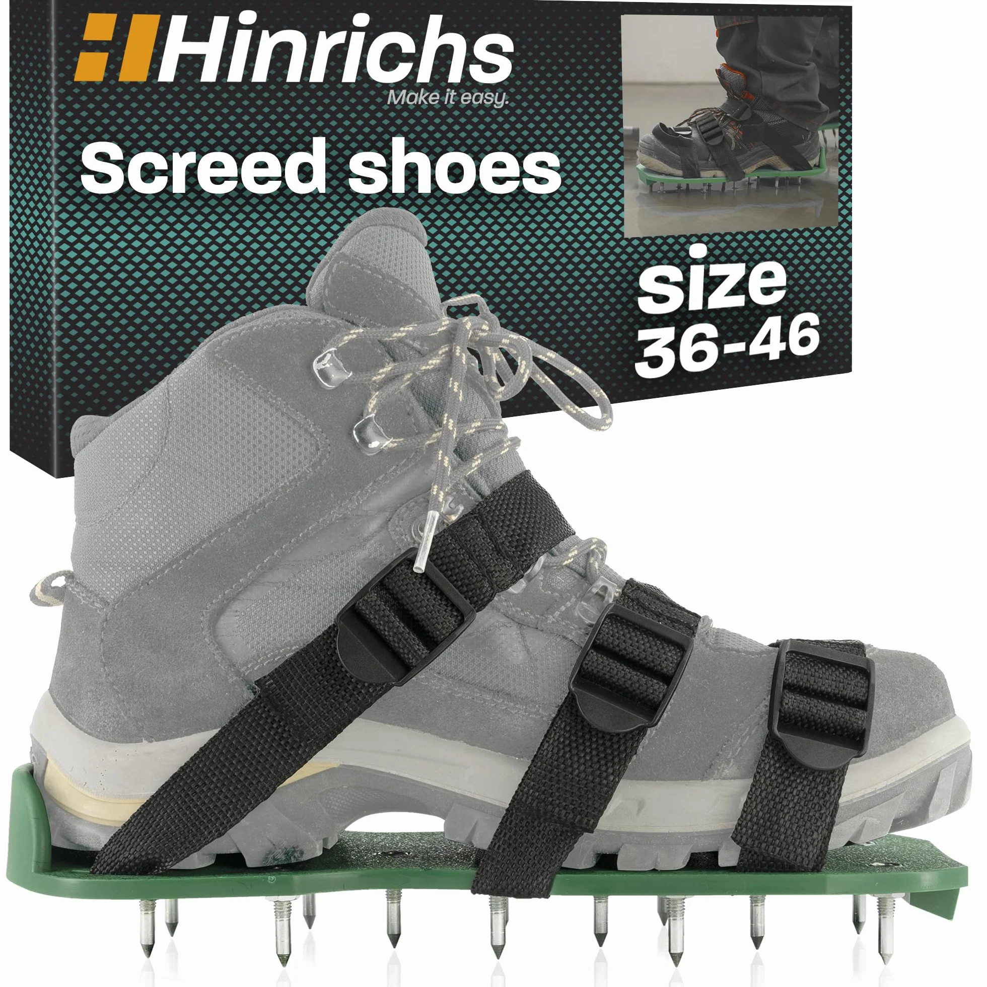 Hinrichs Buty do napowietrzania trawnika 2 x podeszwa 30 x 13,3 cm kolce 25 mm