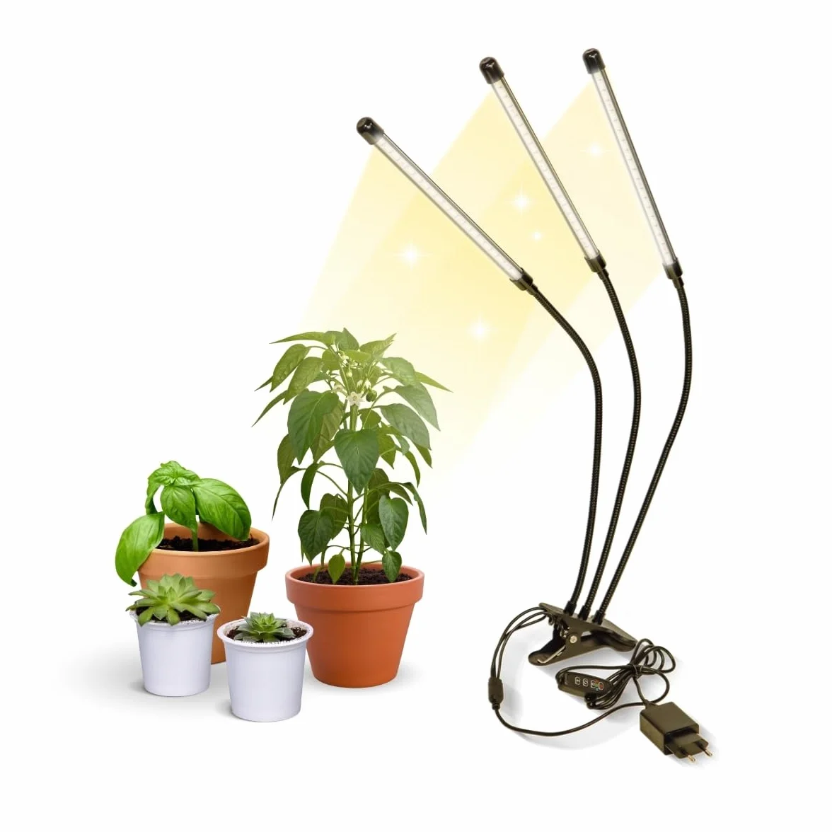 Mobiclinic Lampa Roślinna LED Growflex X3 60W Pełne Spektrum 6000K 10 Poziomów Jasności Obrót 360°