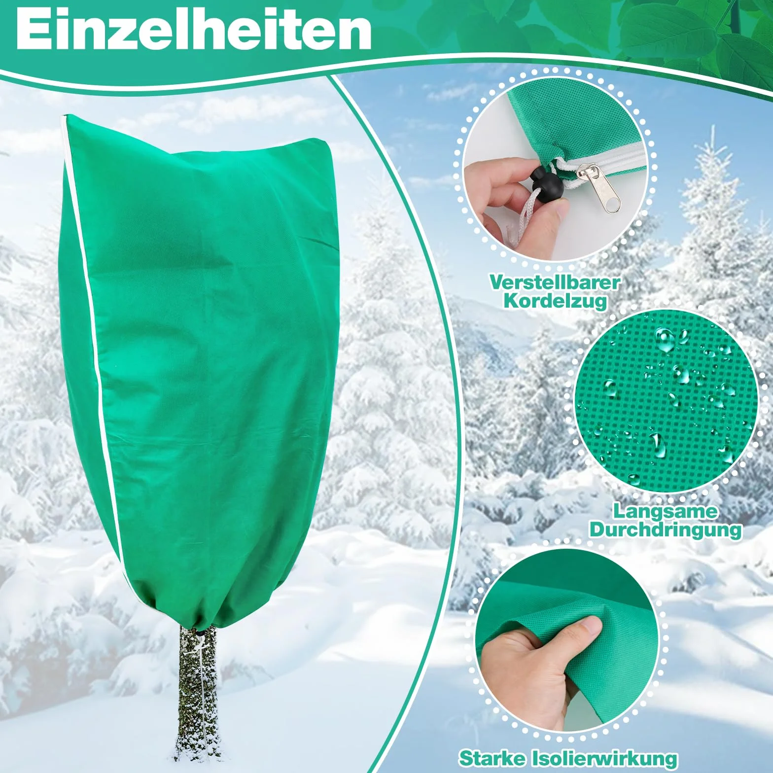 Hysagtek Ochrona roślin na zimę, 2 szt., ochrona roślin doniczkowych, ochrona przed mrozem, zimnem, worek ochronny z zamkiem błyskawicznym (80 x 120 cm)