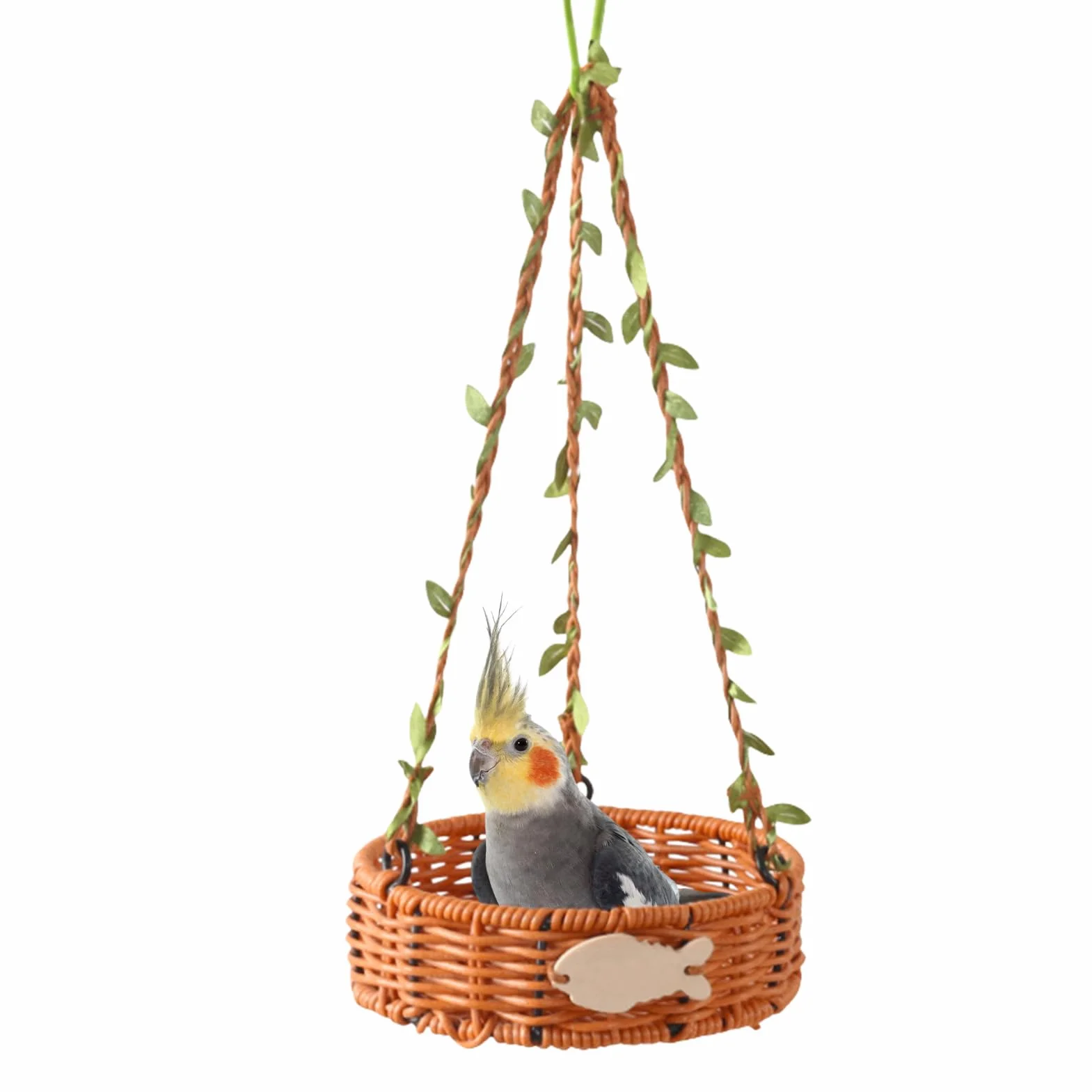 Hammock Bird Jaskinie gniazd ptaków Miejsca do spania Nymphensithich Imitat Rattan Vintage Ręcznie Oddychająca tkanina łatwa do czyszczenia dla Kanarków nimfy wspinaczkowe jedzenie