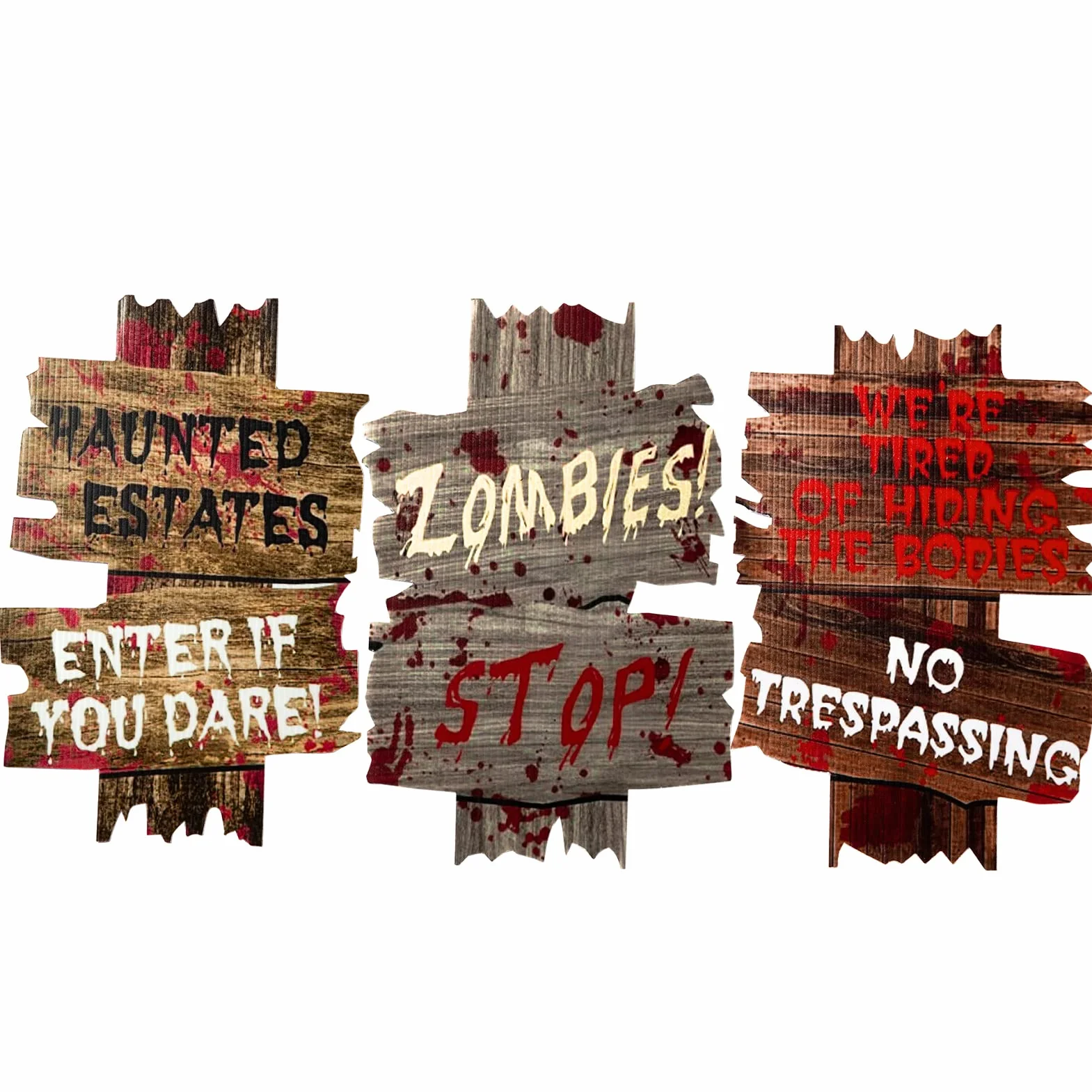 Halloweenowe rekwizyty horroru znak Keep Out dekoracja ogród podwórko ostrzeżenie typ 2