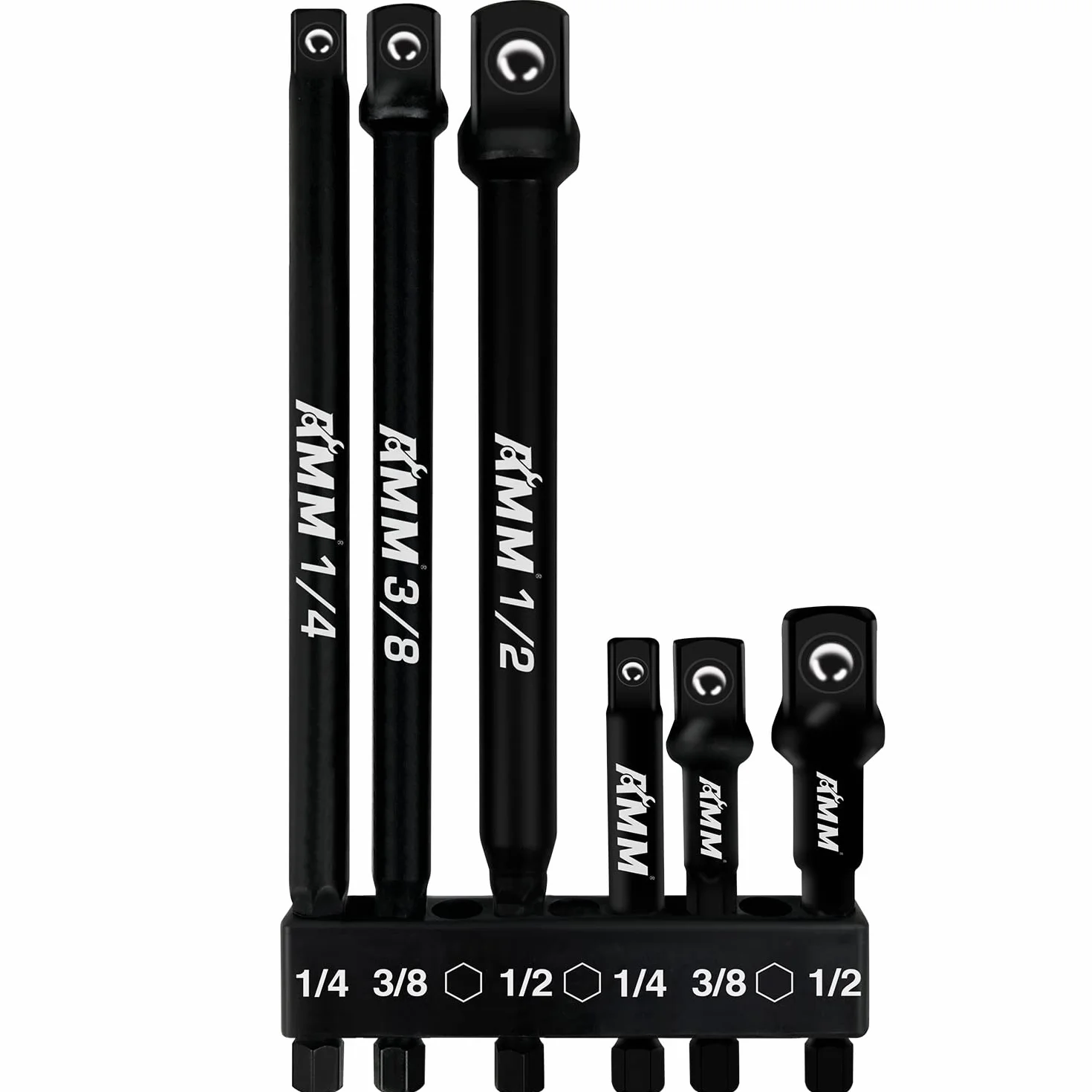AMM 6-częściowy zestaw adapterów nasadowych klasy udarowej, 3-calowy i 6-calowy adapter do wiertarki elektrycznej, 1/10.2 cm, 3/20.3 cm, chwyt sześciokątny 1/5.1 cm Dostosuj wiertarkę do klucza