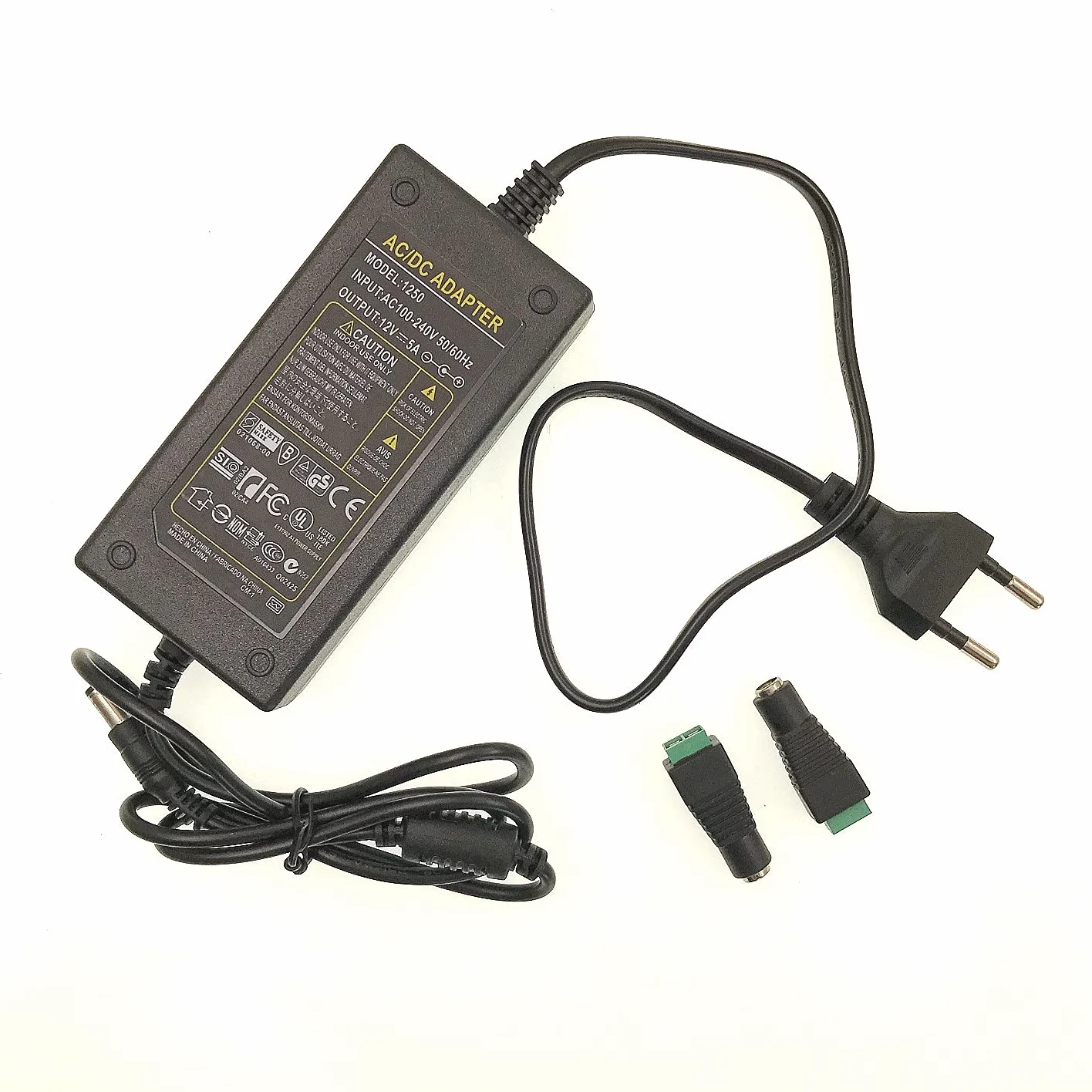 JZK 12 V 5 A 60 W adapter sieciowy z gniazdem 5,5 x 2,1 mm, AC100V-AC 240 V na DC 12 V transformator sieciowy do taśm LED, kamery CCTV, DVR NVR