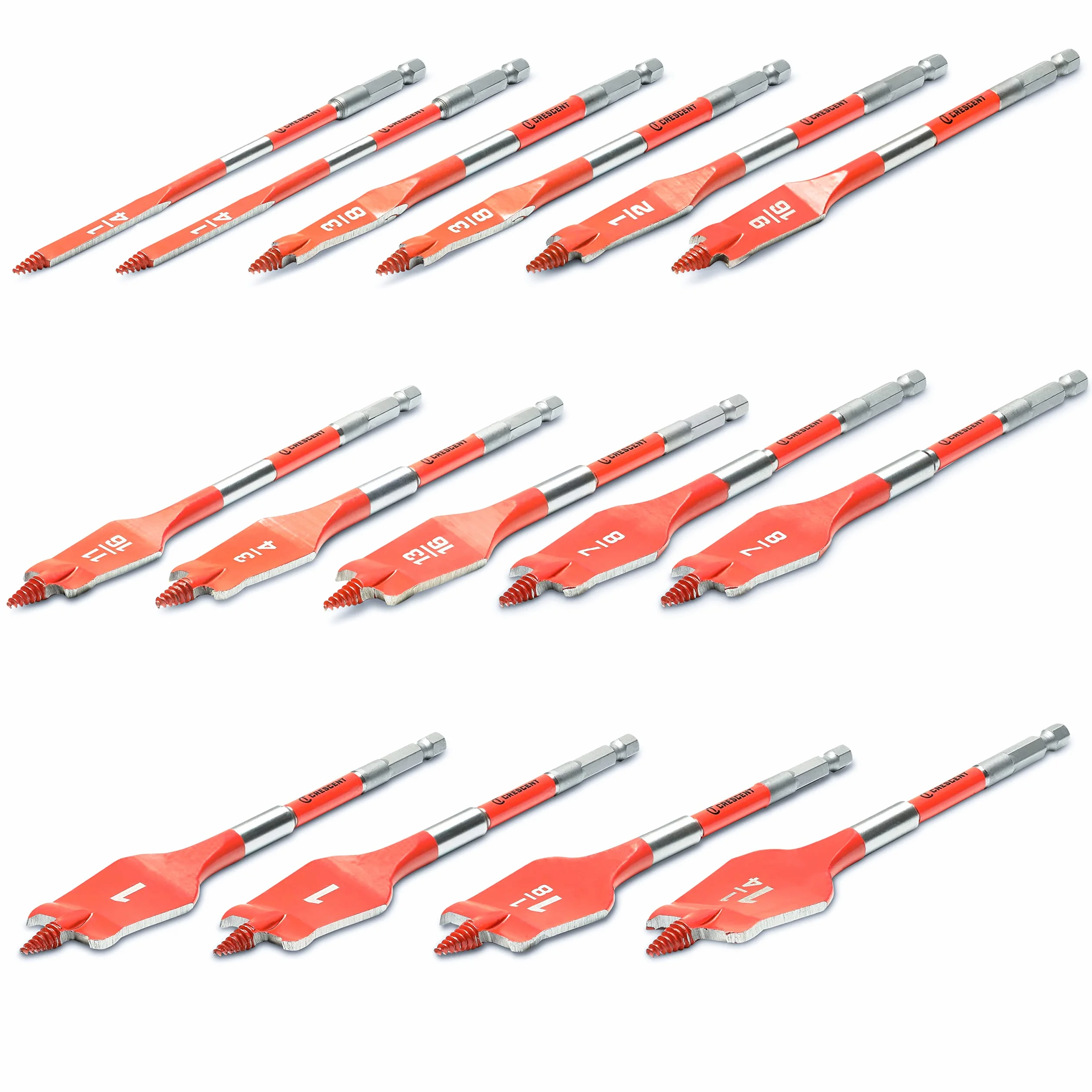 CRESCENT - Zestaw wierteł łopatkowych 16 szt, 15 cm (CDSPSET-16)