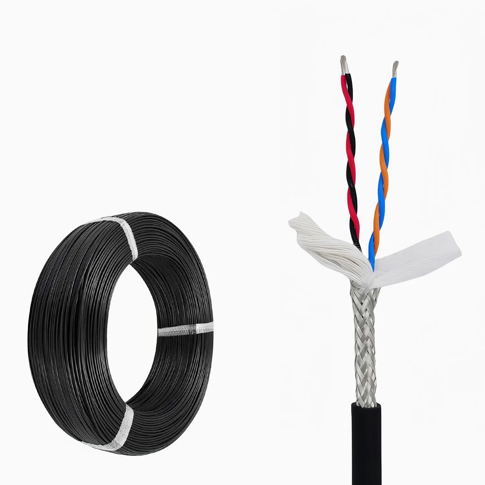 Ekranowany kabel alarmowy, Kabel skrętkowy ekranowany UL2464 22AWG 300 V -20°C do 80°C 4-20 żył(25ft,22AWG-14C)