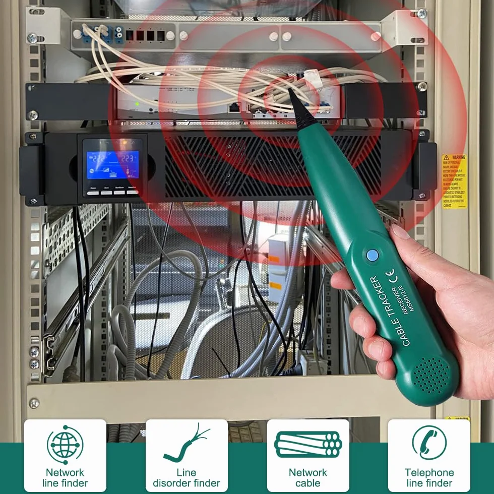 Detektor przecinania drutu, robot kosiarka, MS6812 przenośny tracker kabli elektrycznych, wykrywacz kabli elektrycznych, do lokalizacji kabli sieciowych, linii telefonicznych i kabli (bez baterii)