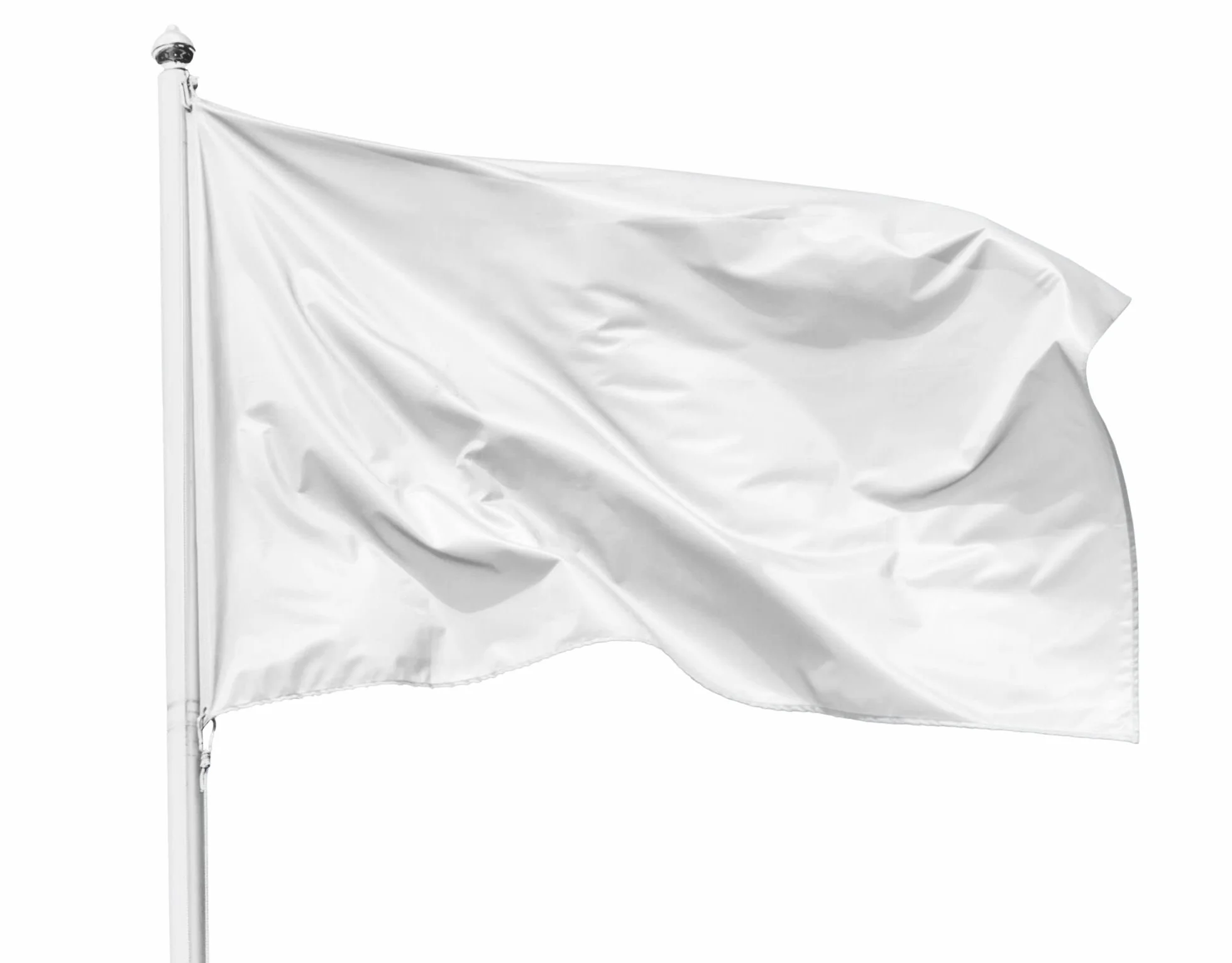 Flaga biała 90 x 150 cm PHENO FLAGS – odporna na warunki atmosferyczne, 100% poliester