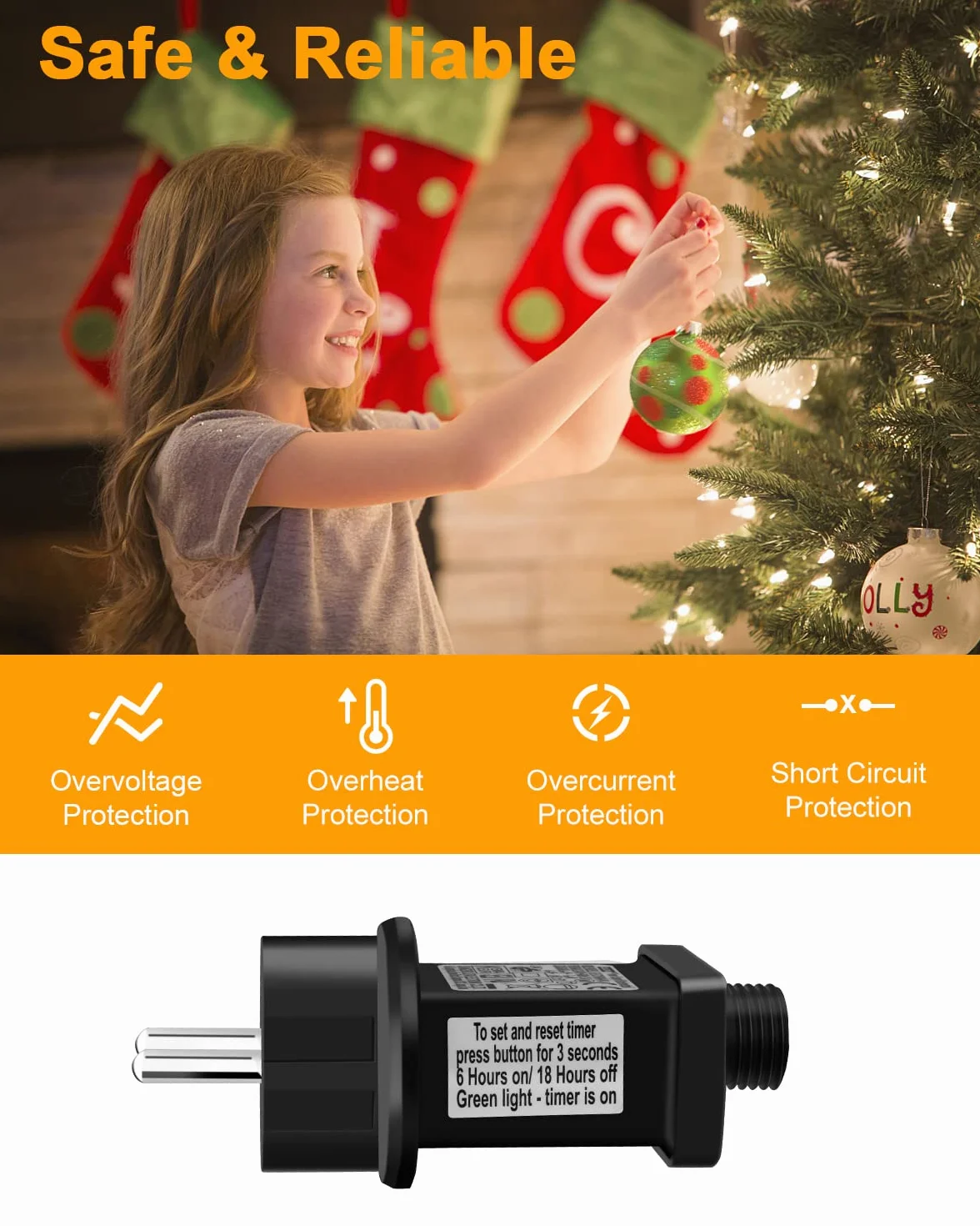 zasilacz LED 31 V, łańcuch świetlny LED, zasilacz sieciowy, transformator niskiego napięcia z 8 trybami, funkcja zapisywania timera, wodoszczelny, do oświetlenia bożonarodzeniowego, łańcuch