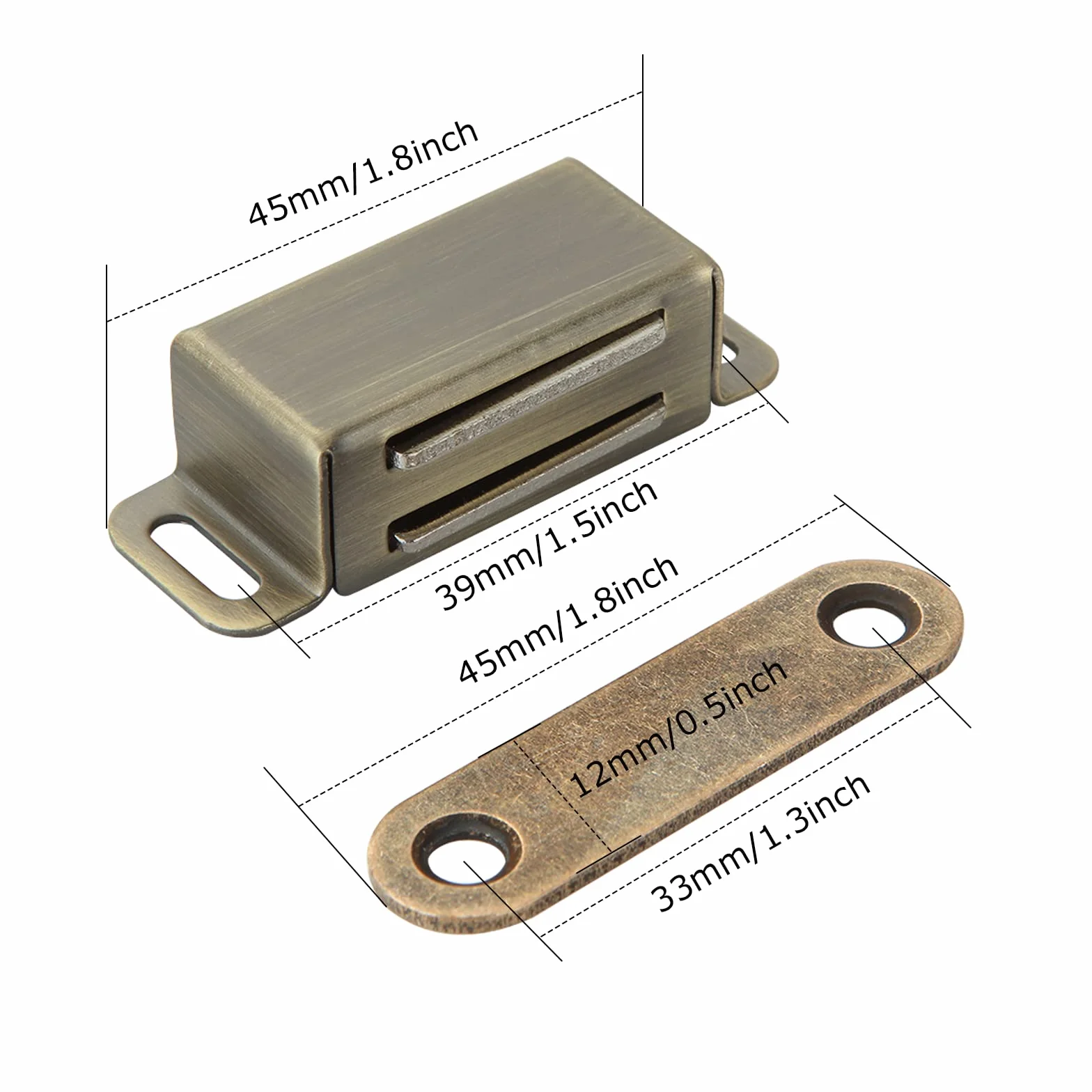 ASelected Szafka 4-pak 8 kg silny magnetyczny zatrzask do drzwi, brąz