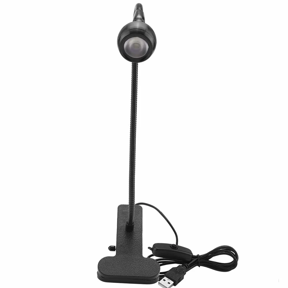 Clip on Light Lampki do Czytania, LED Biurkowa USB materiał Aluminiowy Ochrona Oczu Book Clamp Light 360 ° Elastyczna Zaciskowa na Gęsiej Szyi na Biurko (Ciepłe światło)
