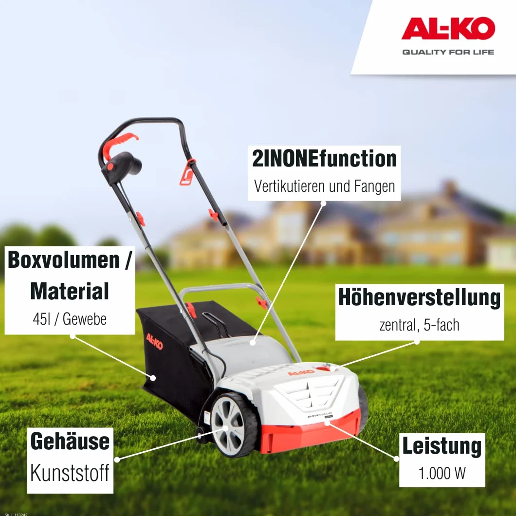 AL-KO Elektryczny wertykulator Basic Care 32.5 VE Classic 32 cm 1000 W 400 m²